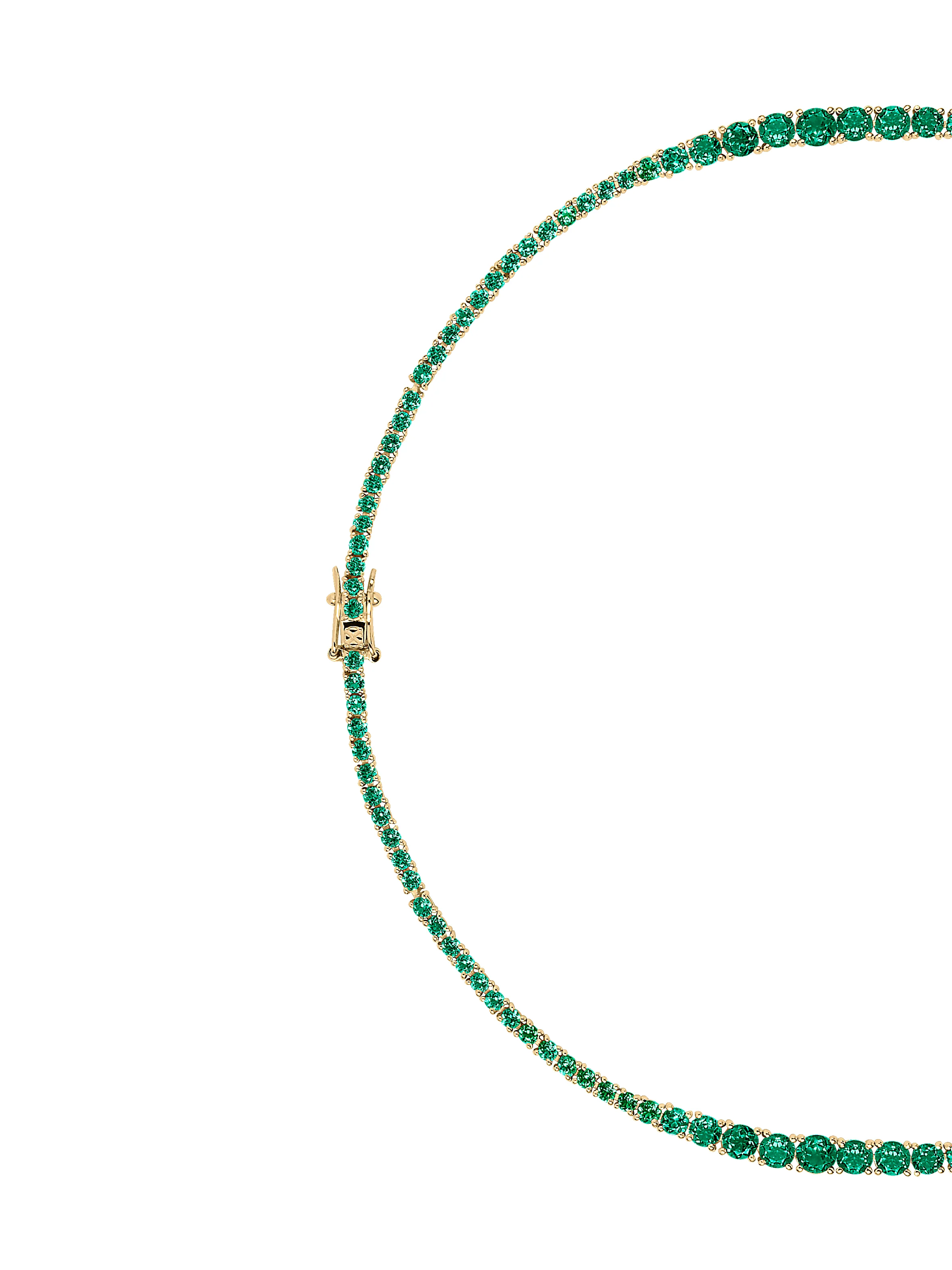 ISADORA RIVIÈRE NECKLACE IN LAB EMERALD, 18K GOLD VERMEIL - Image 2