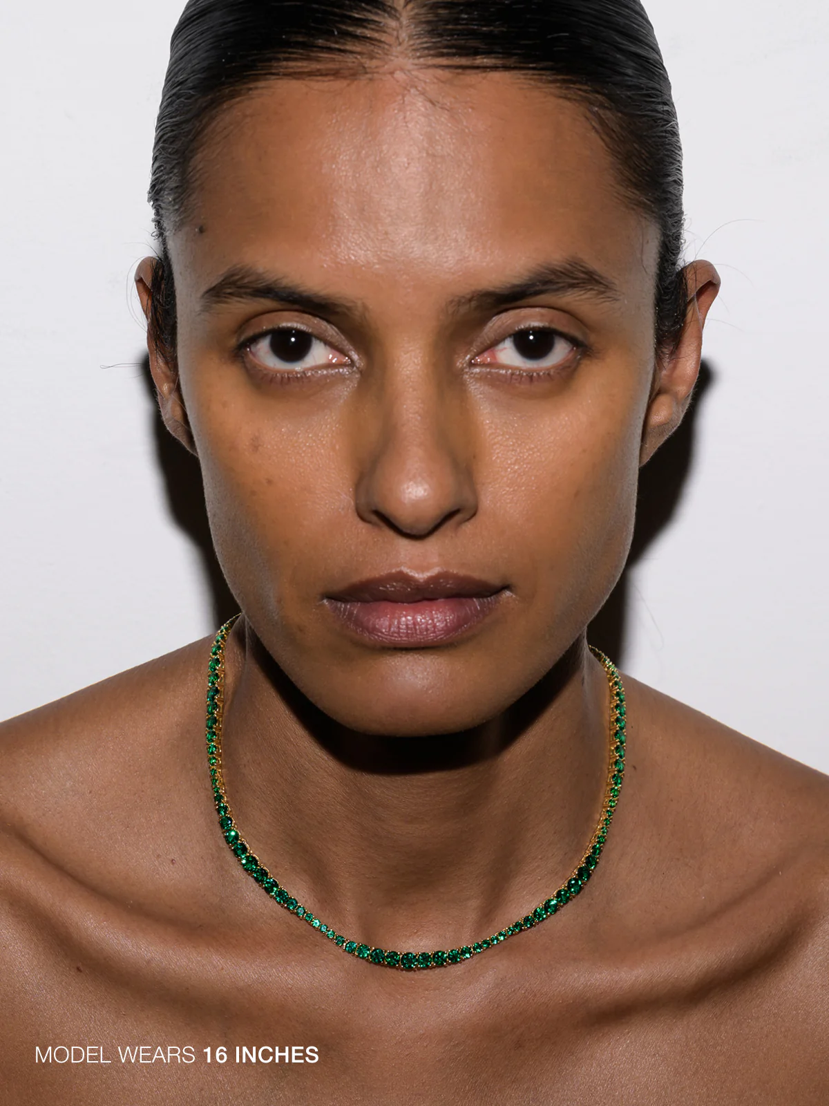 ISADORA RIVIÈRE NECKLACE IN LAB EMERALD, 18K GOLD VERMEIL - Image 3
