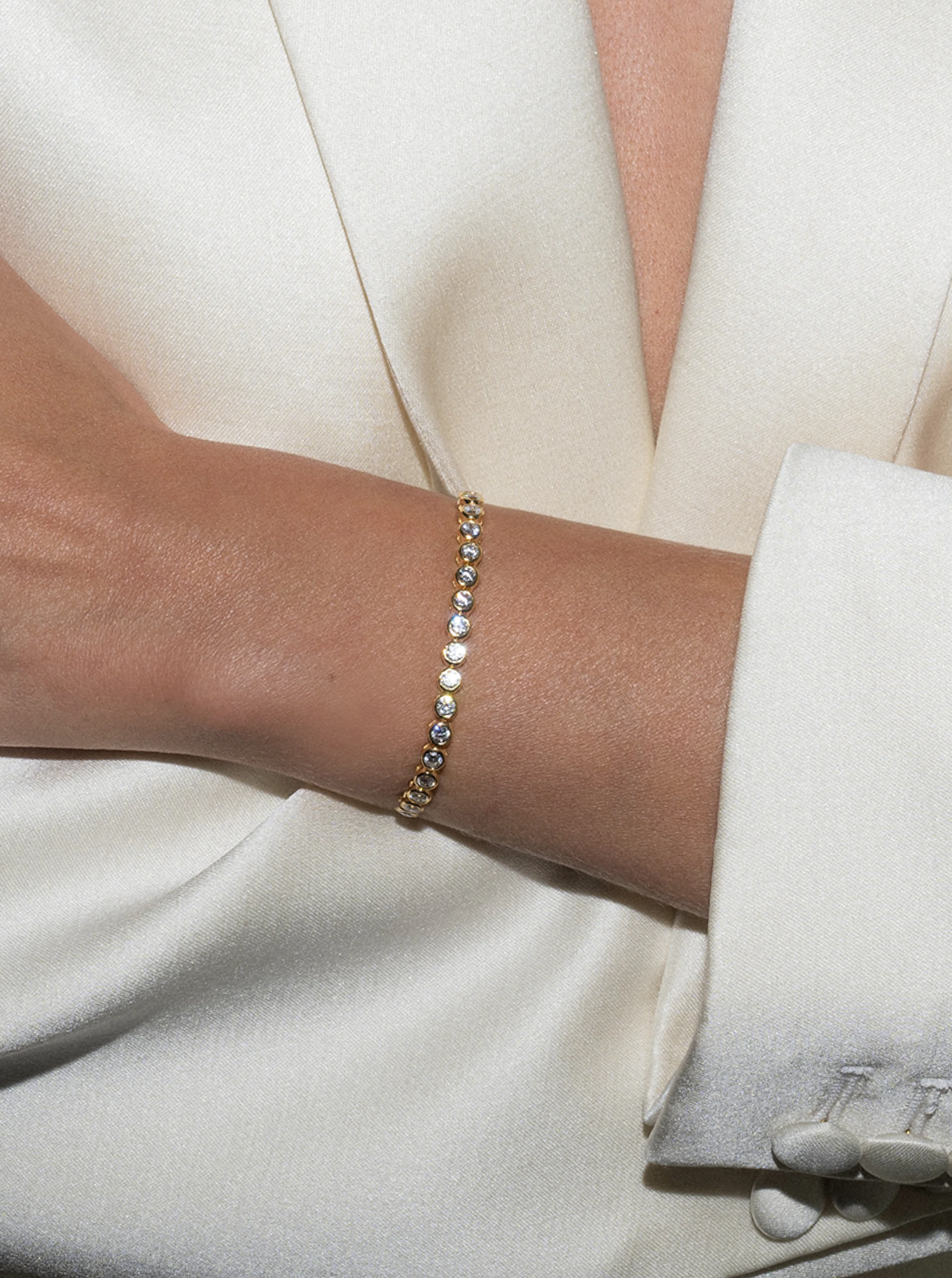 JAMES BEZEL RIVIÈRE BRACELET IN LAB WHITE SAPPHIRE, STERLING SILVER - Image 4