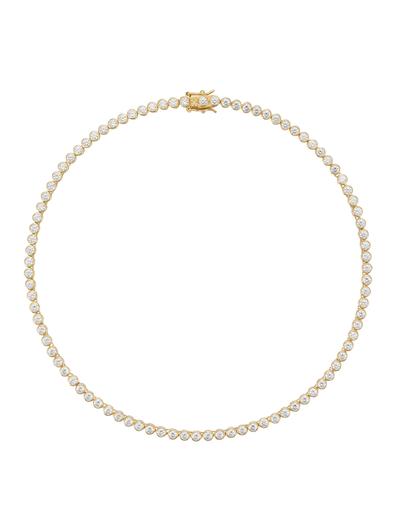 JAMES BEZEL RIVIÈRE NECKLACE IN LAB WHITE SAPPHIRE, 18K GOLD VERMEIL