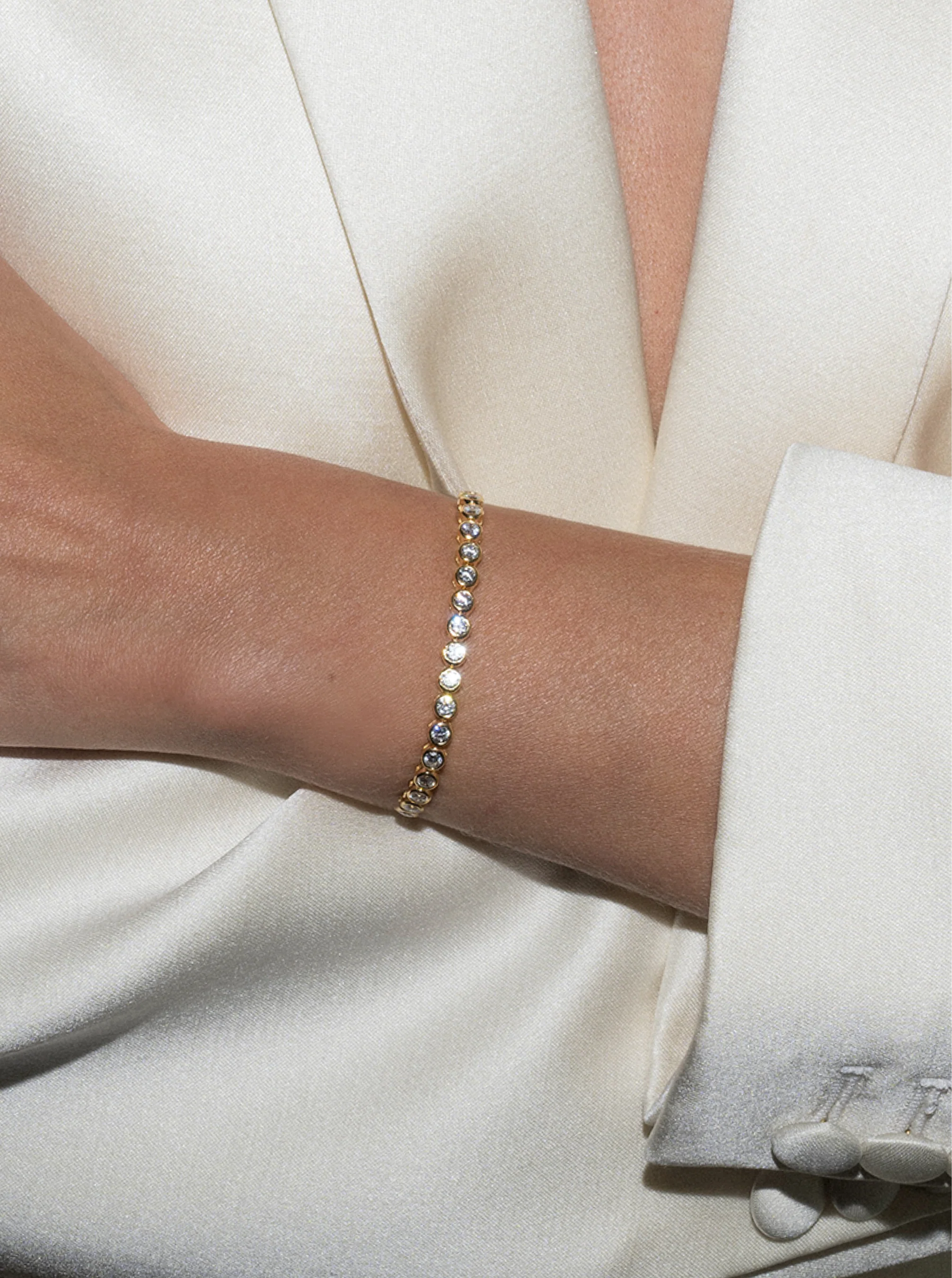 JAMES BEZEL RIVIÈRE BRACELET IN NANO TURQUOISE AND LAB DIAMOND, 18K GOLD VERMEIL - Image 4
