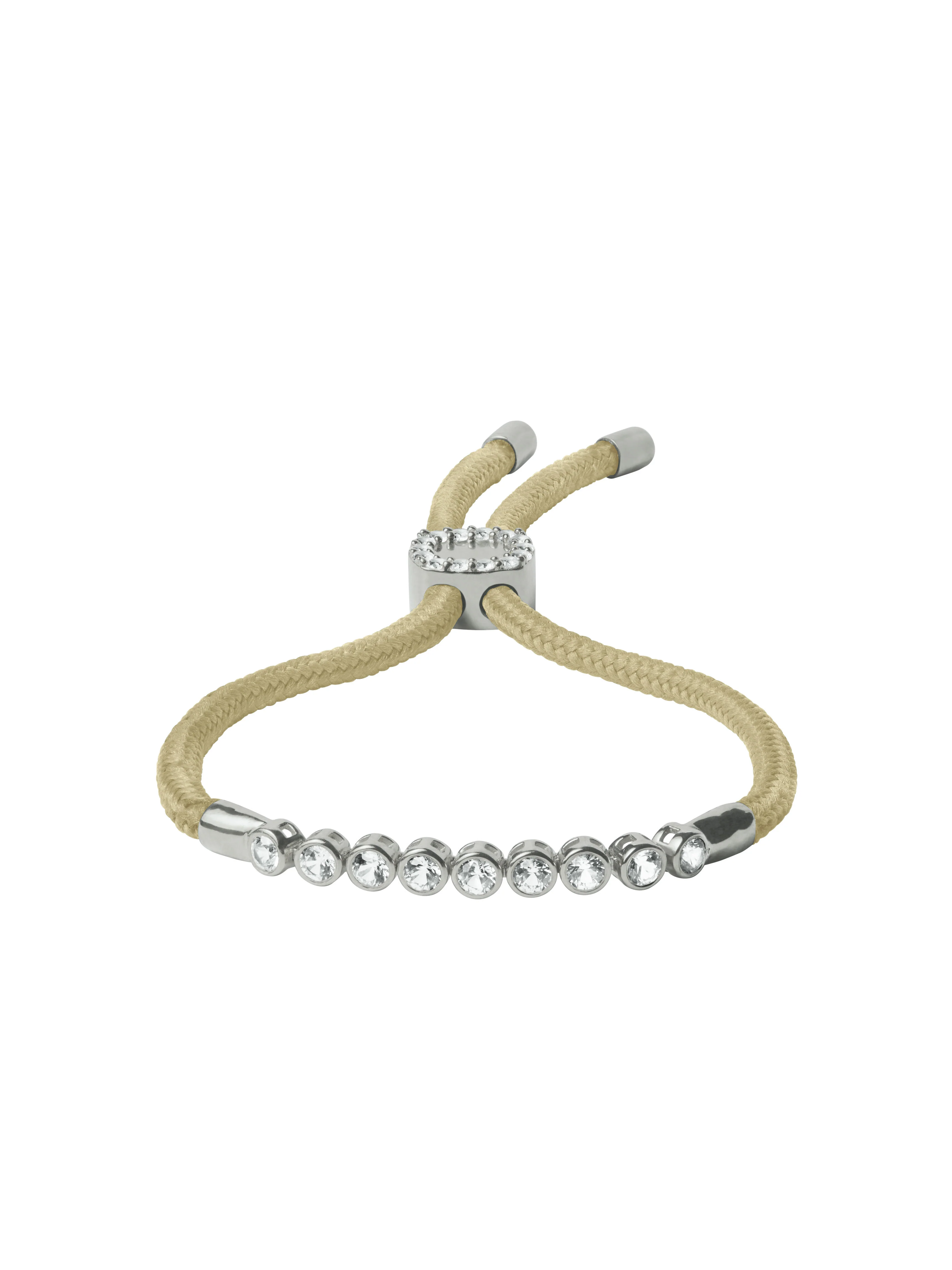 14K JAMES BEZEL KHAKI PARACORD BRACELET IN LAB DIAMOND, 14K WHITE GOLD