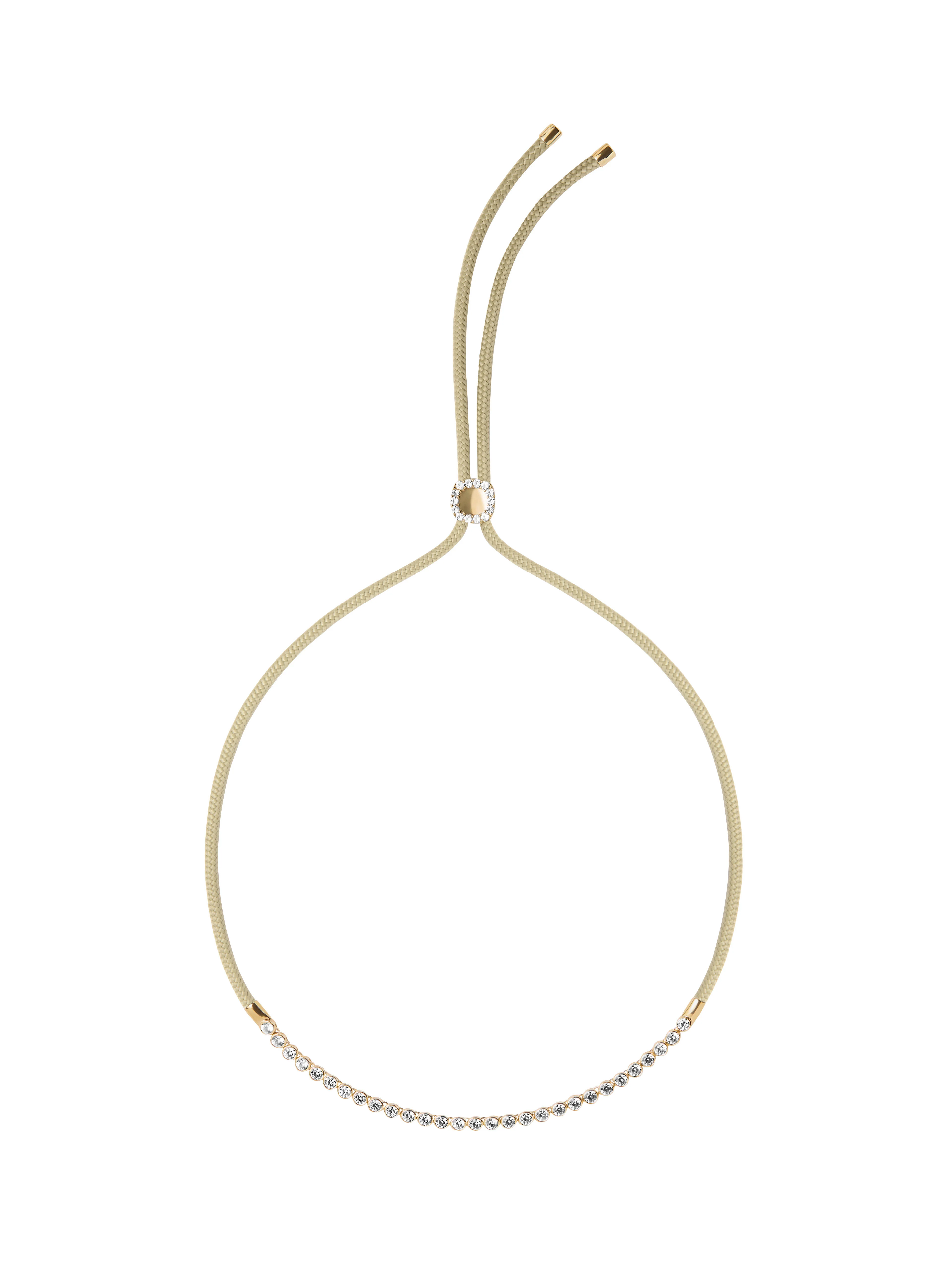 14K JAMES BEZEL KHAKI PARACORD NECKLACE IN LAB DIAMOND, 14K YELLOW GOLD