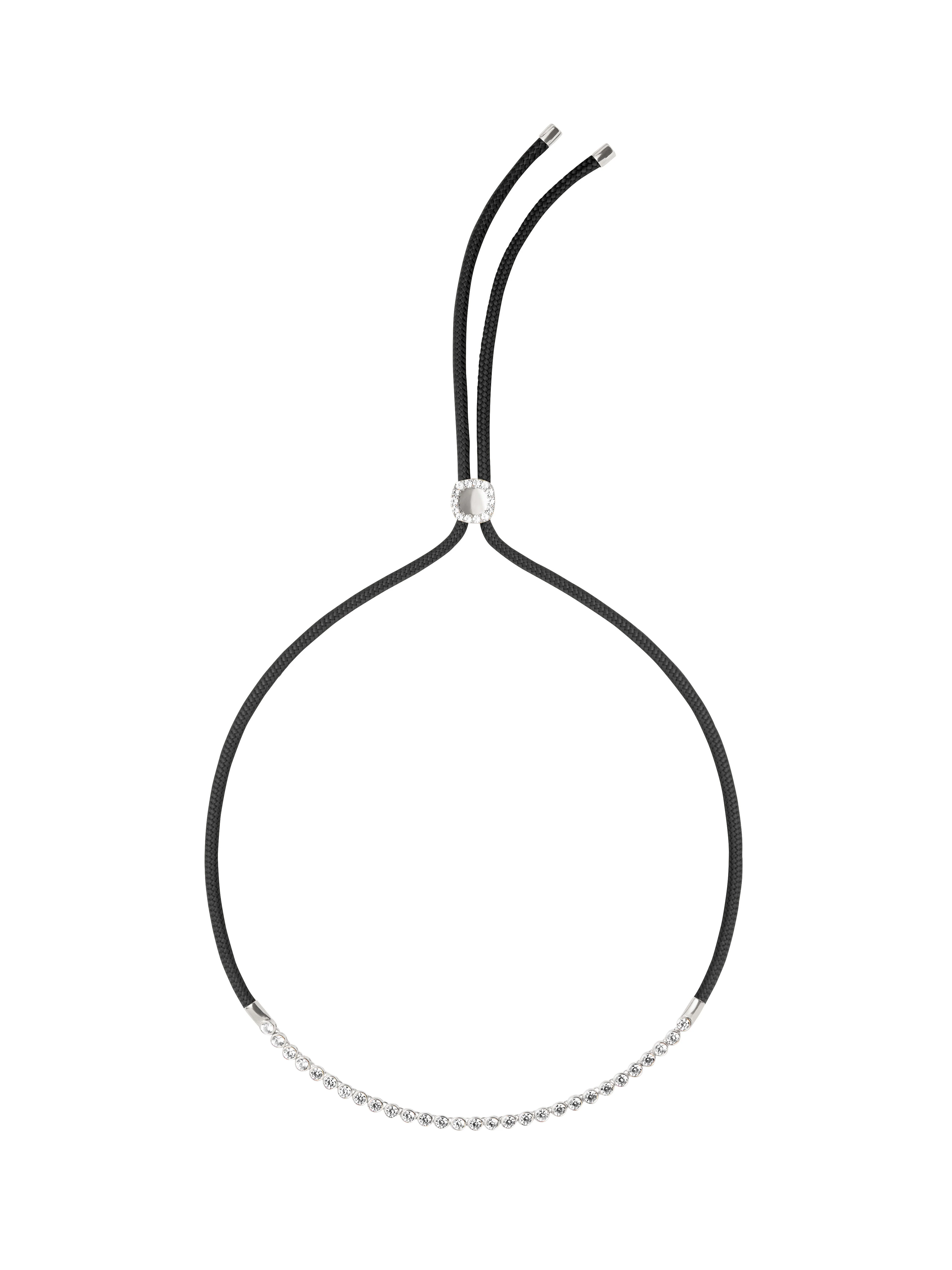 14K JAMES BEZEL NOIR PARACORD NECKLACE IN LAB DIAMOND, 14K WHITE GOLD
