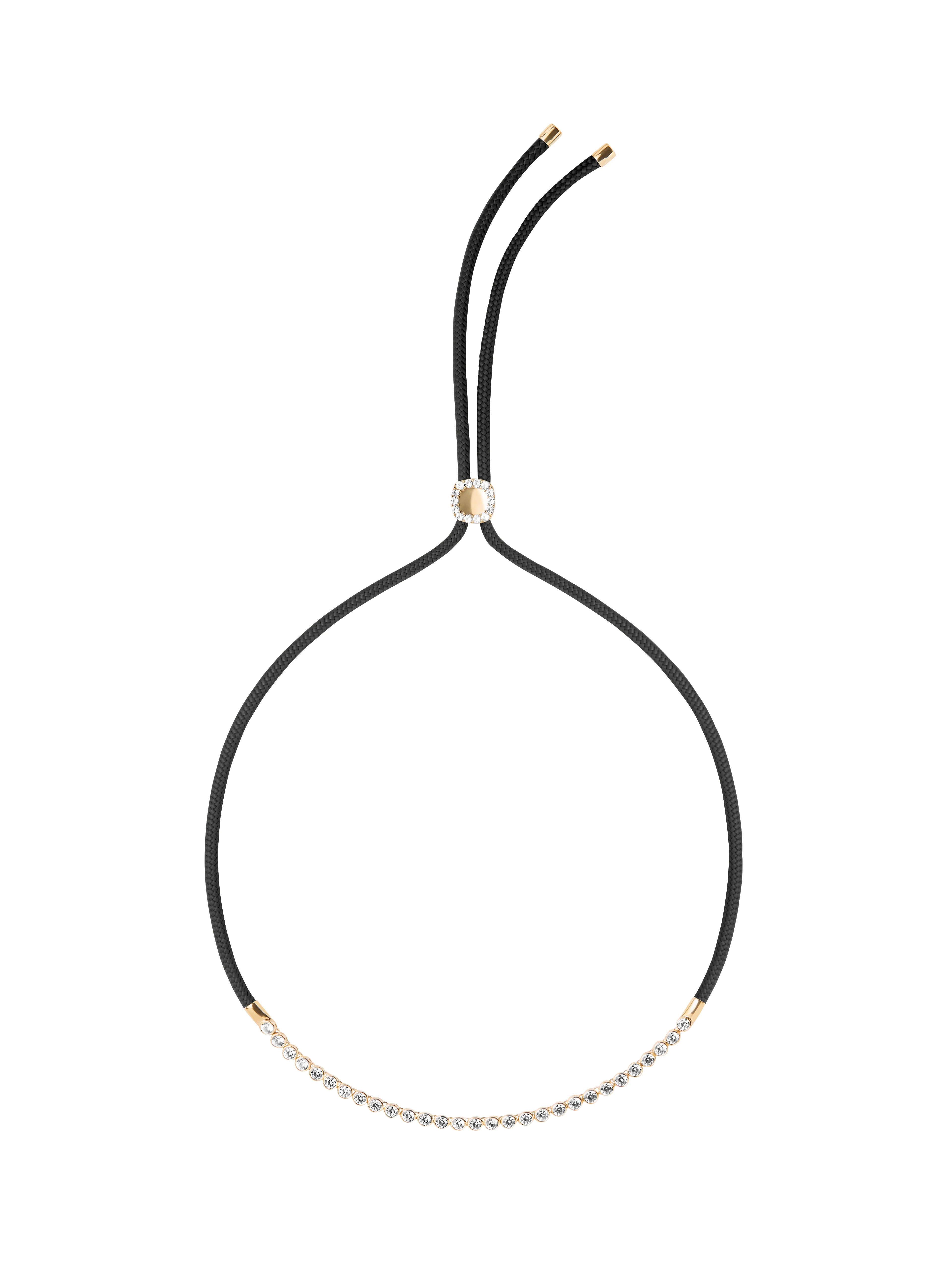 14K JAMES BEZEL NOIR PARACORD NECKLACE IN LAB DIAMOND, 14K YELLOW GOLD