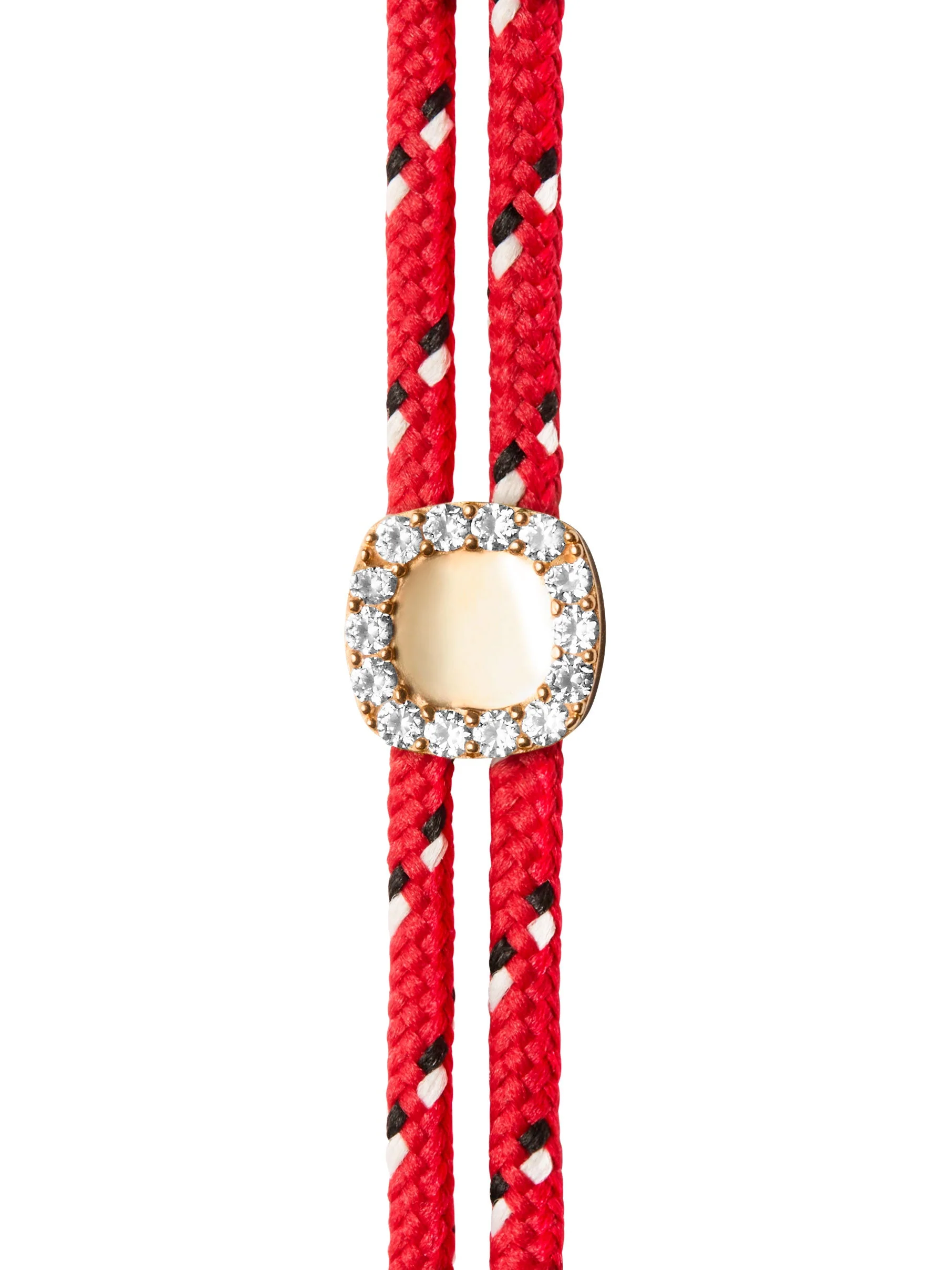 14K JAMES BEZEL ROUGE PARACORD BRACELET IN LAB DIAMOND, 14K YELLOW GOLD - Image 2