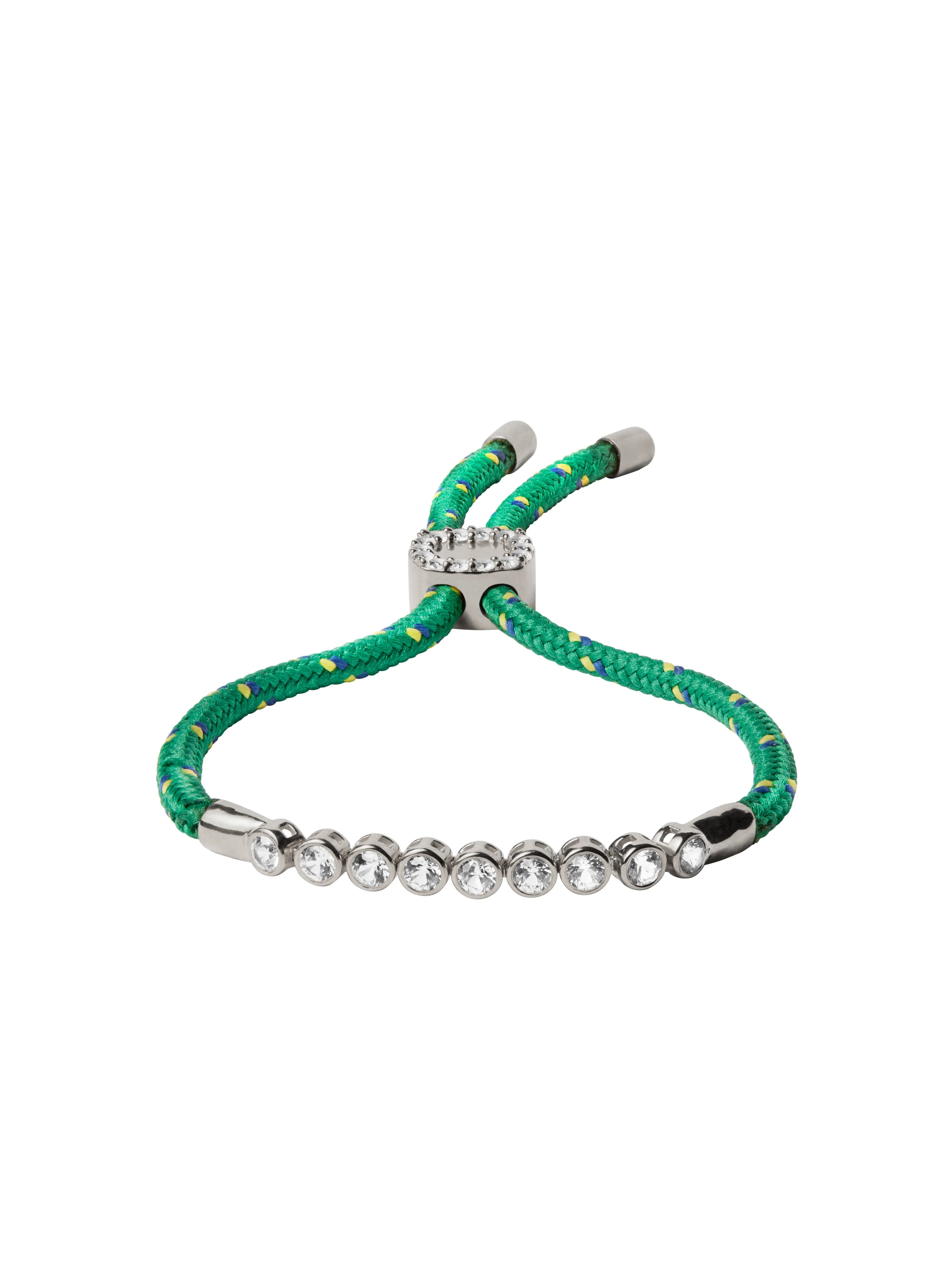 14K JAMES BEZEL VERT PARACORD BRACELET IN LAB DIAMOND, 14K WHITE GOLD