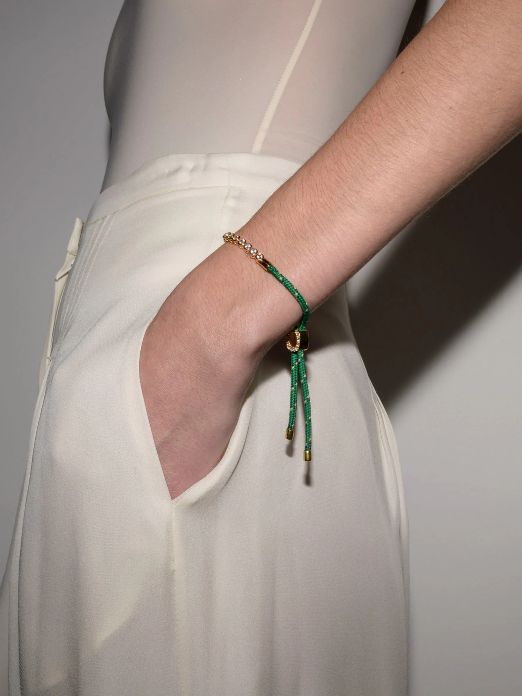14K JAMES BEZEL VERT PARACORD BRACELET IN LAB DIAMOND, 14K WHITE GOLD - Image 4