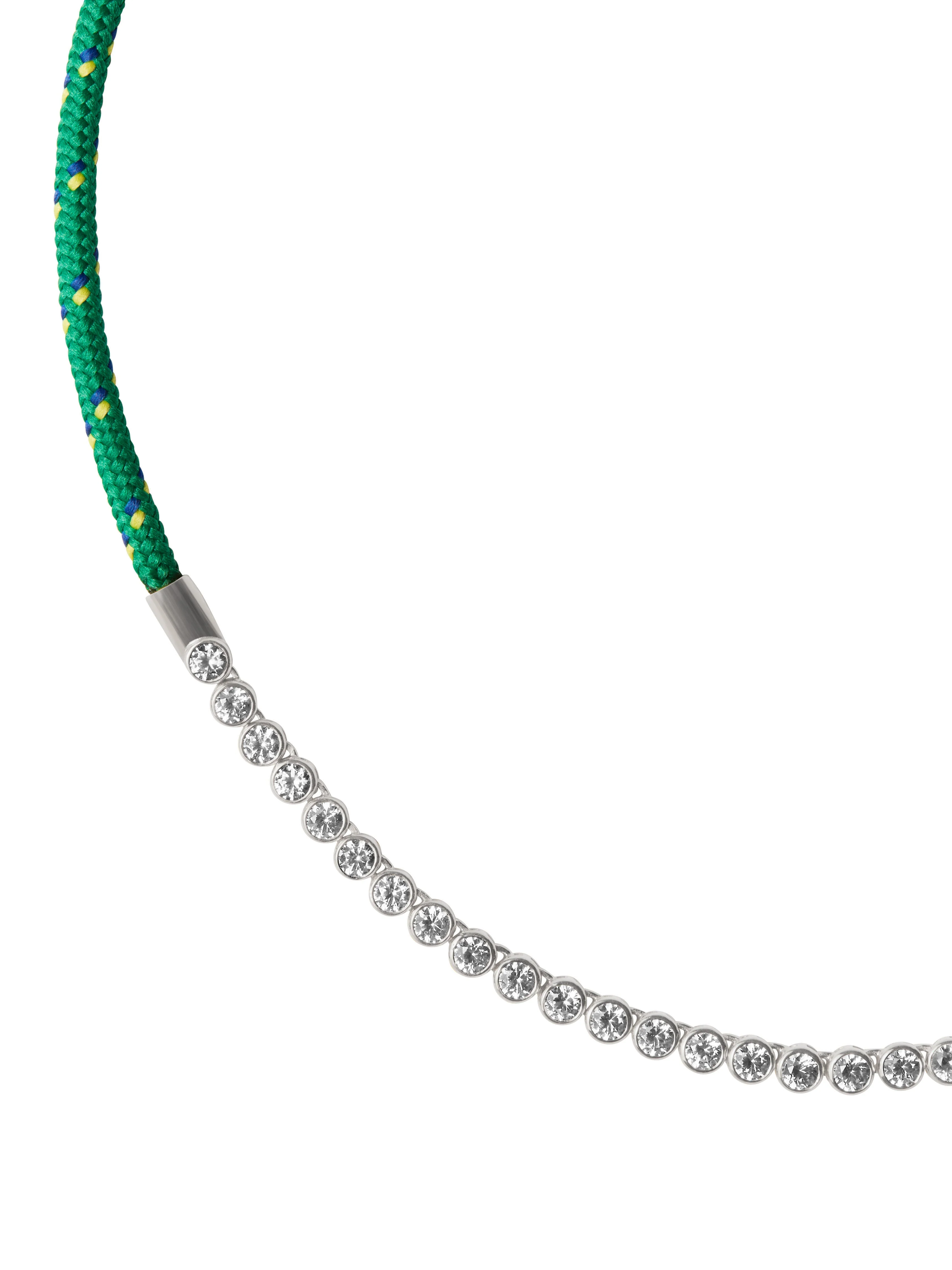 14K JAMES BEZEL VERT PARACORD NECKLACE IN LAB DIAMOND, 14K WHITE GOLD - Image 2