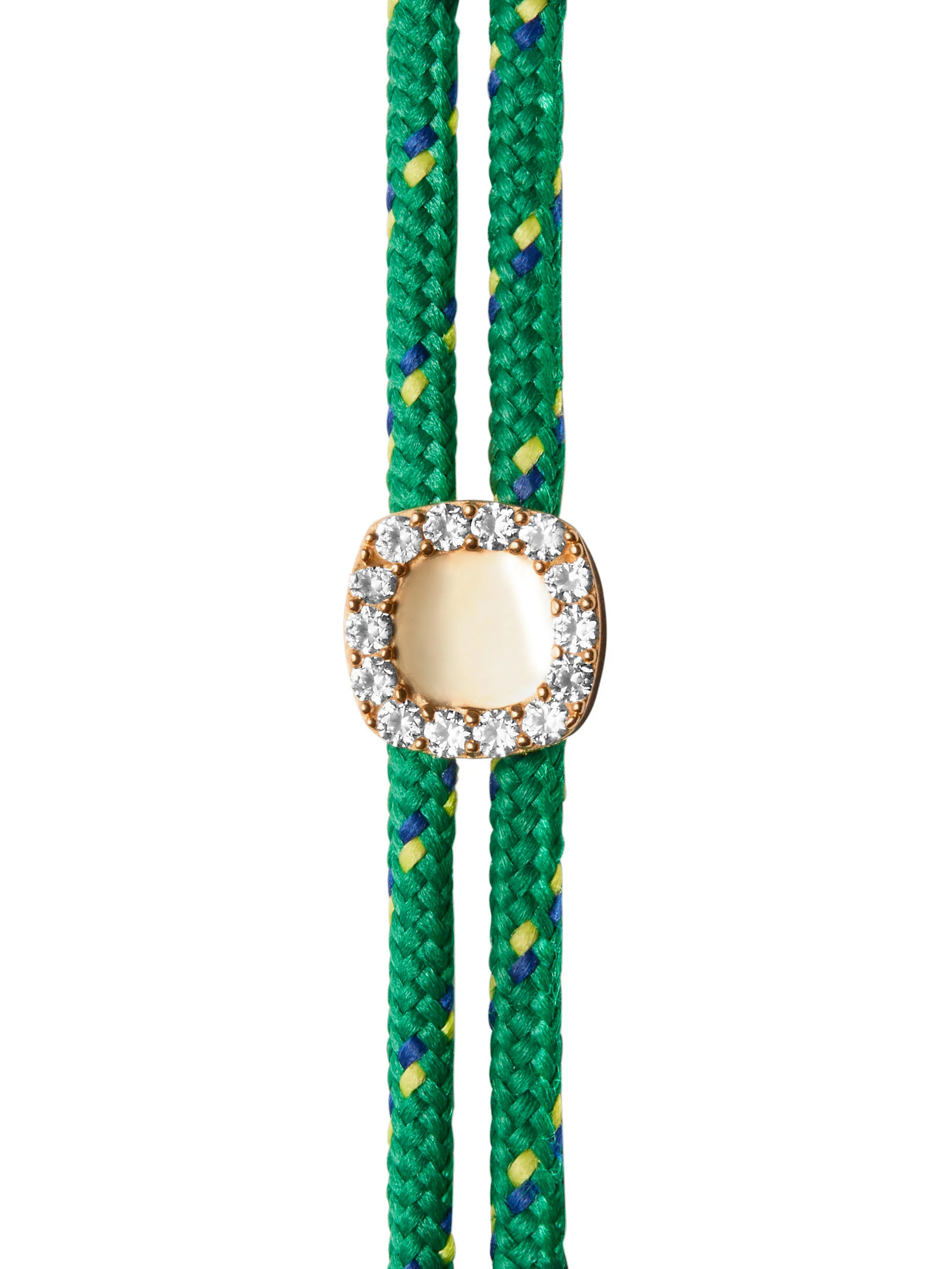 JAMES BEZEL VERT PARACORD ANKLET IN LAB WHITE SAPPHIRE, 18K GOLD VERMEIL - Image 2