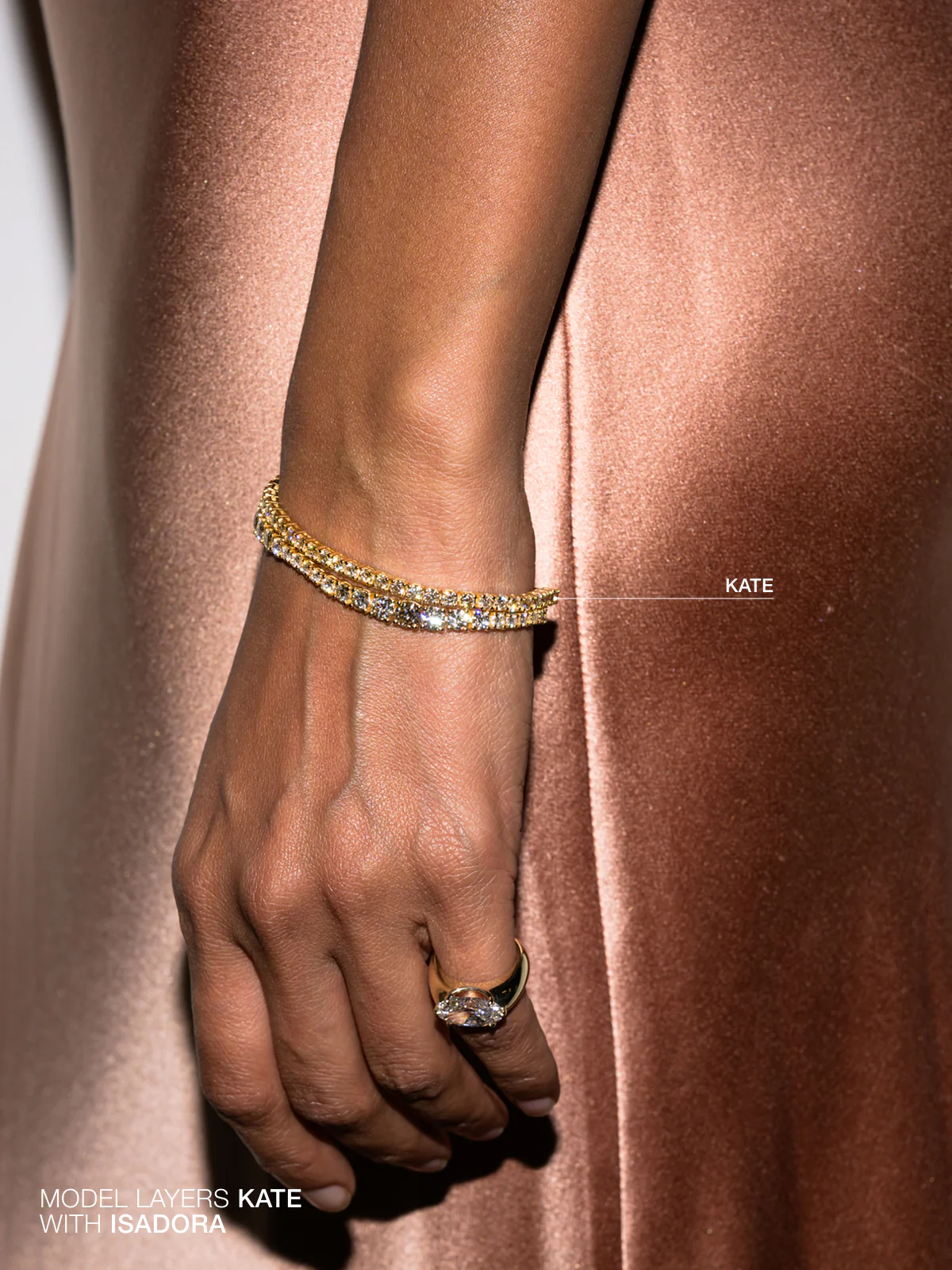 KATE RIVIÈRE BRACELET IN 3MM HONEY MOISSANITE, STERLING SILVER - Image 3