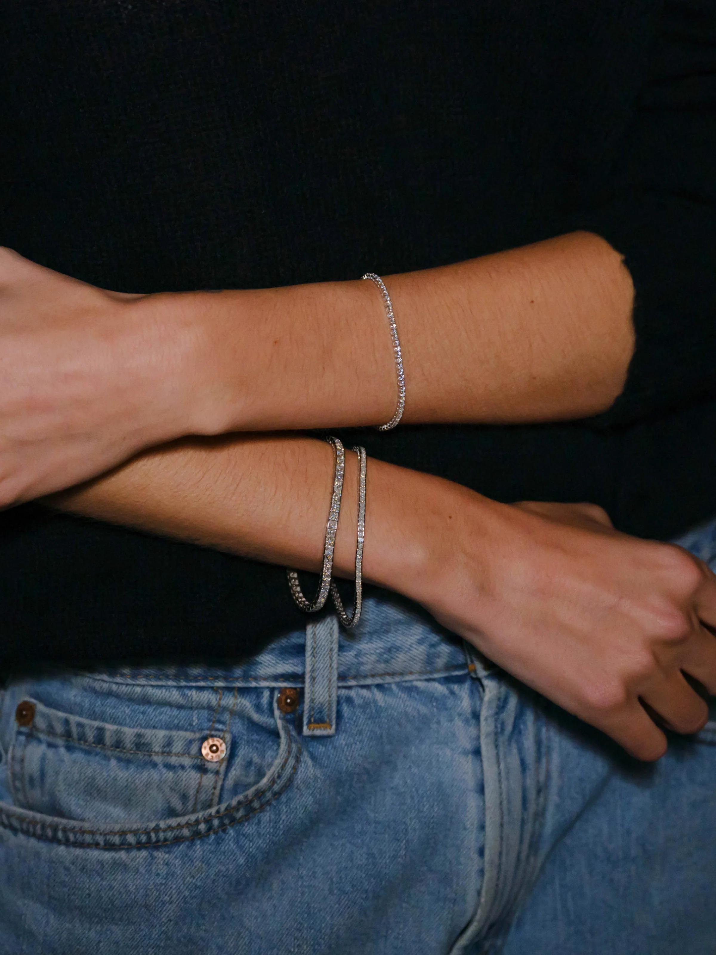 KATE RIVIÈRE BRACELET IN 2MM MOISSANITE, STERLING SILVER - Image 4