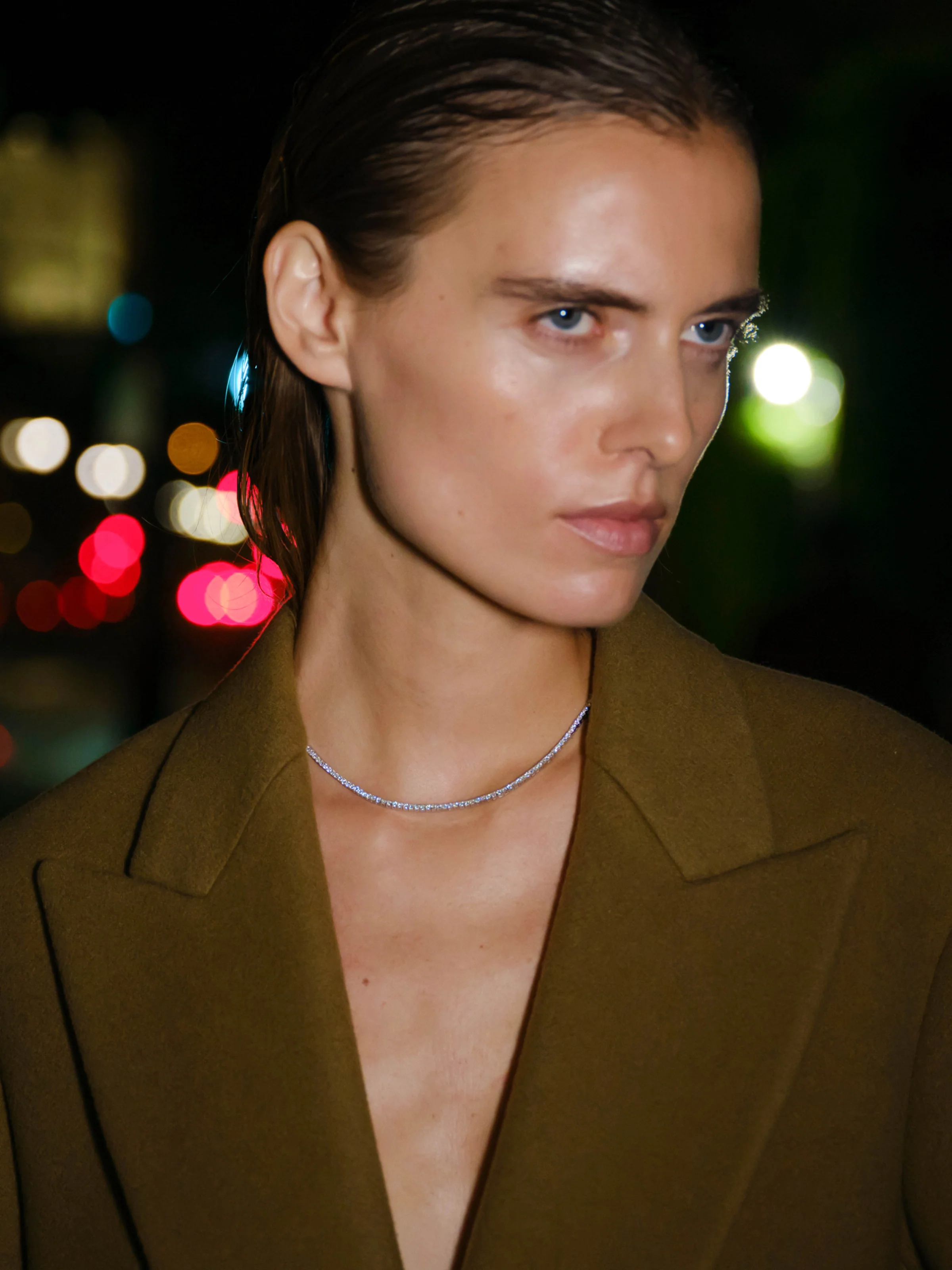 KATE RIVIÈRE NECKLACE IN 2MM MOISSANITE, 18K GOLD VERMEIL - Image 4