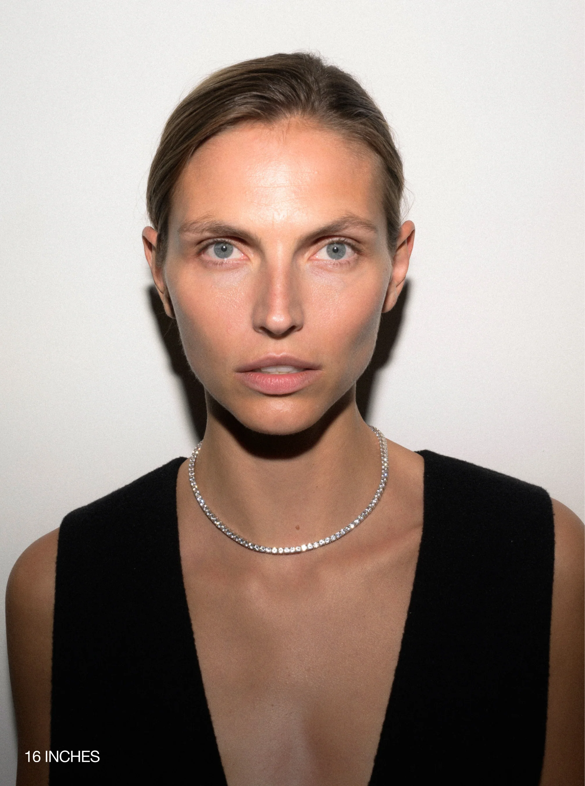 KATE RIVIÈRE NECKLACE IN 3.75MM LAB WHITE SAPPHIRE, STERLING SILVER - Image 3