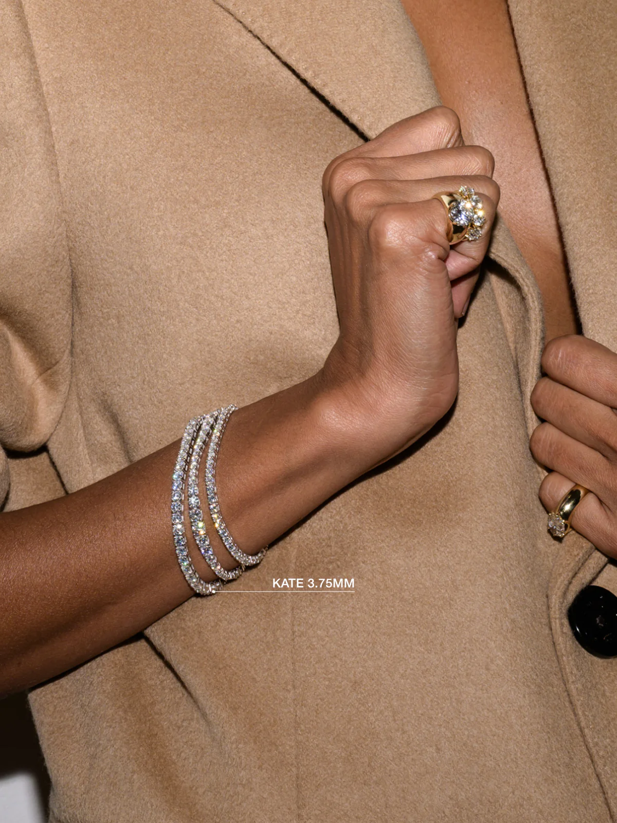 KATE RIVIÈRE BRACELET IN 3.75MM MOISSANITE, 18K GOLD VERMEIL - Image 6