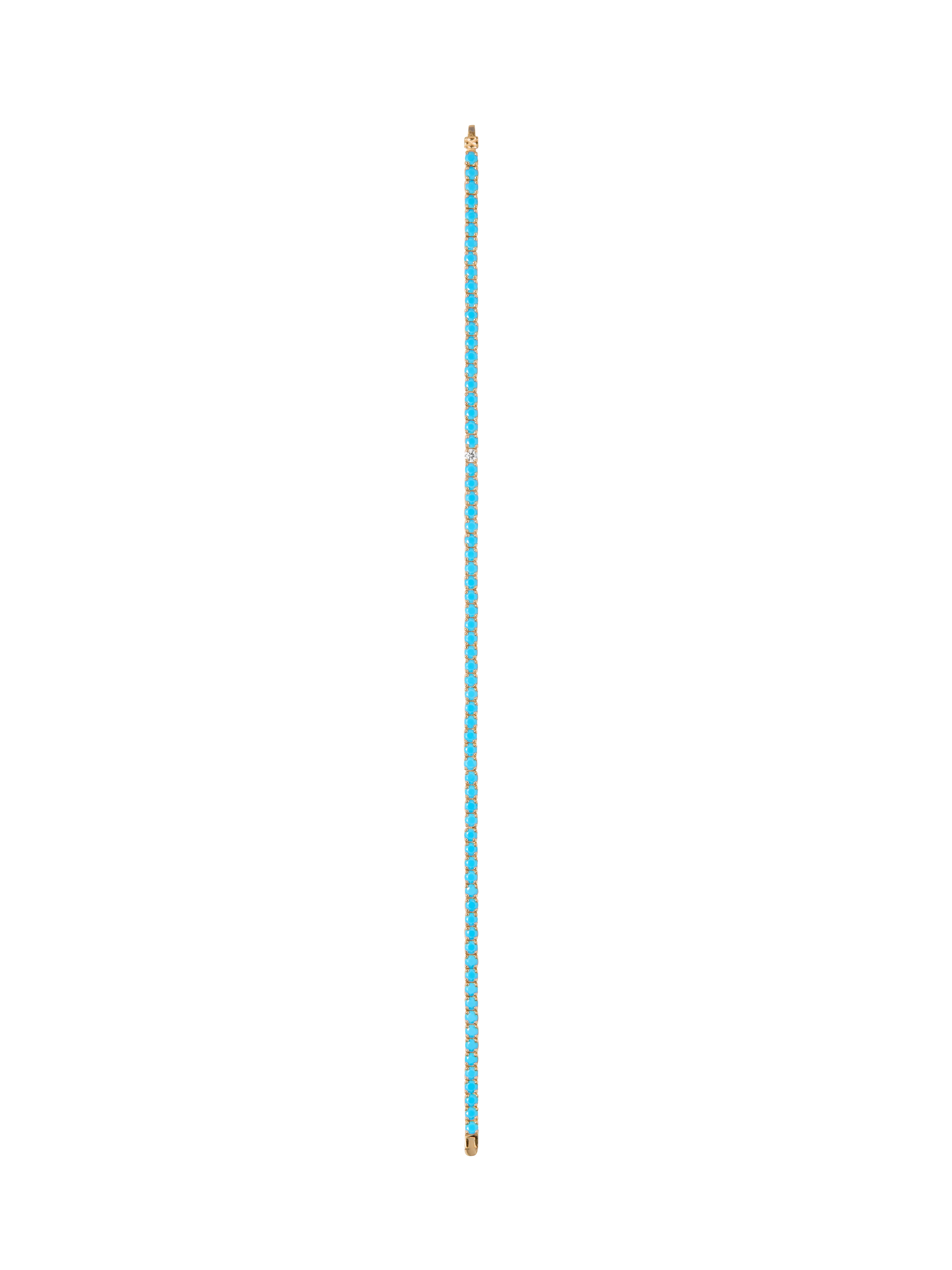 KATE RIVIÈRE ANKLET IN NANO TURQUOISE WITH MOISSANITE, 18K GOLD VERMEIL - Image 2