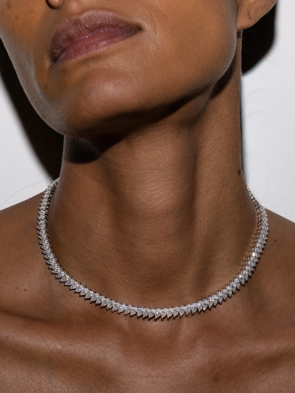 MARQUISE RIVIÈRE NECKLACE IN MOISSANITE, STERLING SILVER - Image 4