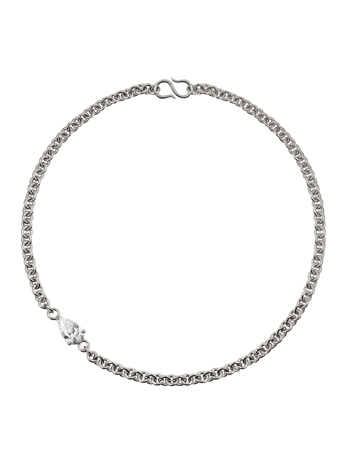 MERRICK PEAR-CUT CHAIN NECKLACE IN LAB DIAMOND, STERLING SILVER