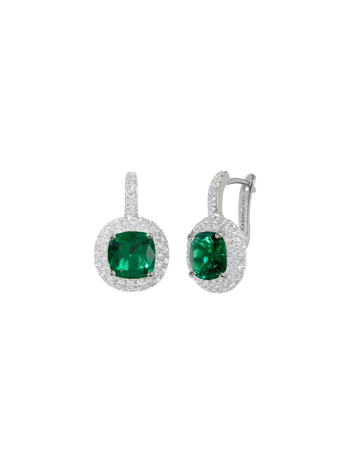 MOREAU EARRINGS IN NANO EMERALD, STERLING SILVER - Image 2