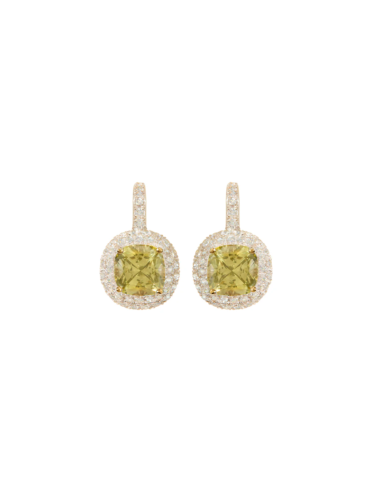 MOREAU EARRINGS IN LAB YELLOW SAPPHIRE, 18K GOLD COATED STERLING SILVER