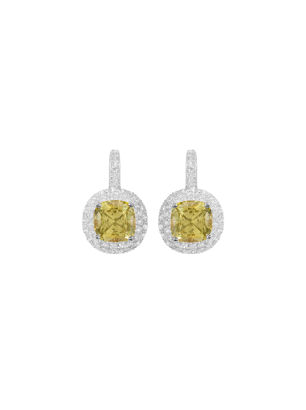 MOREAU EARRINGS IN LAB YELLOW SAPPHIRE, STERLING SILVER