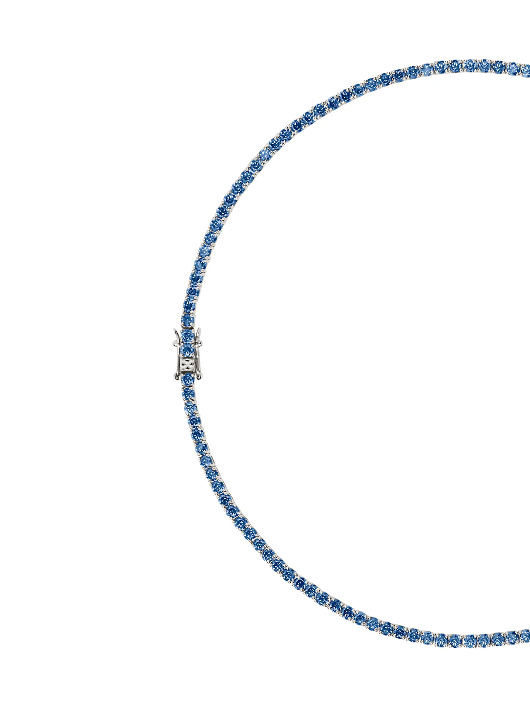 KATE RIVIÈRE NECKLACE IN 3MM SLATE BLUE MOISSANITE, STERLING SILVER - Image 2
