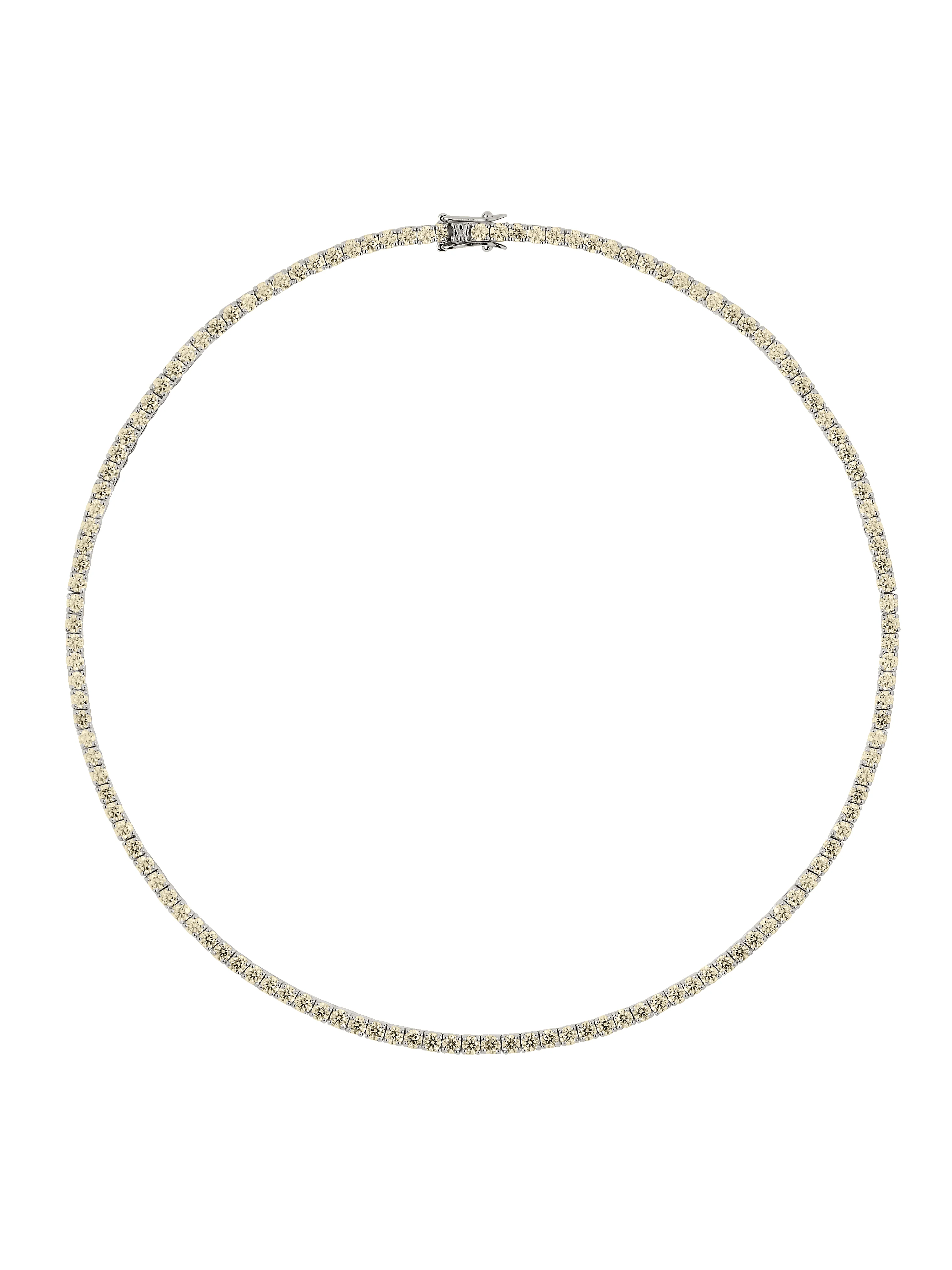 KATE RIVIÈRE NECKLACE IN 3MM HONEY MOISSANITE, STERLING SILVER