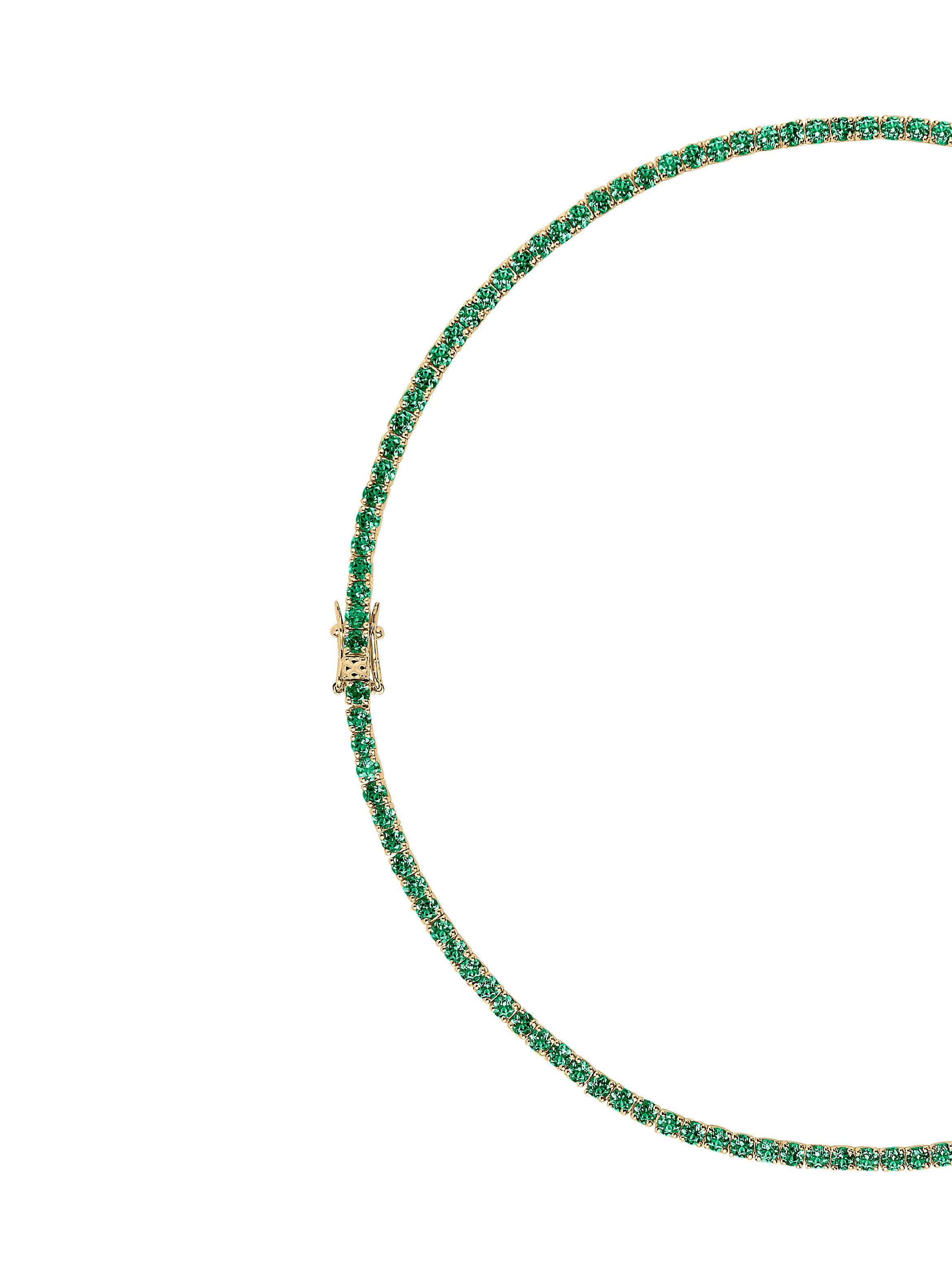 KATE RIVIÈRE NECKLACE IN 3MM LAB EMERALD, 18K GOLD VERMEIL - Image 2