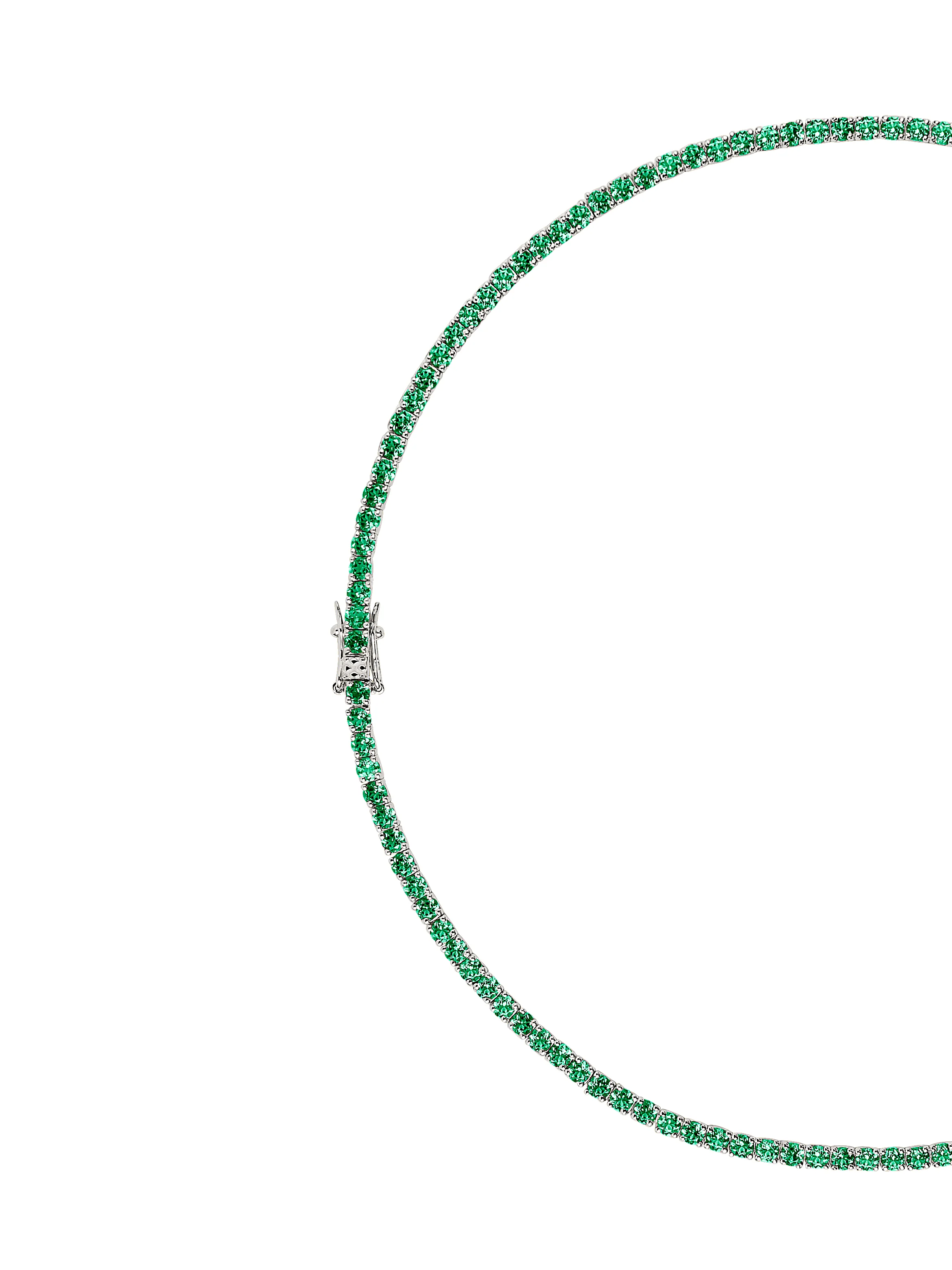 KATE RIVIÈRE NECKLACE IN 3MM LAB EMERALD, STERLING SILVER - Image 2