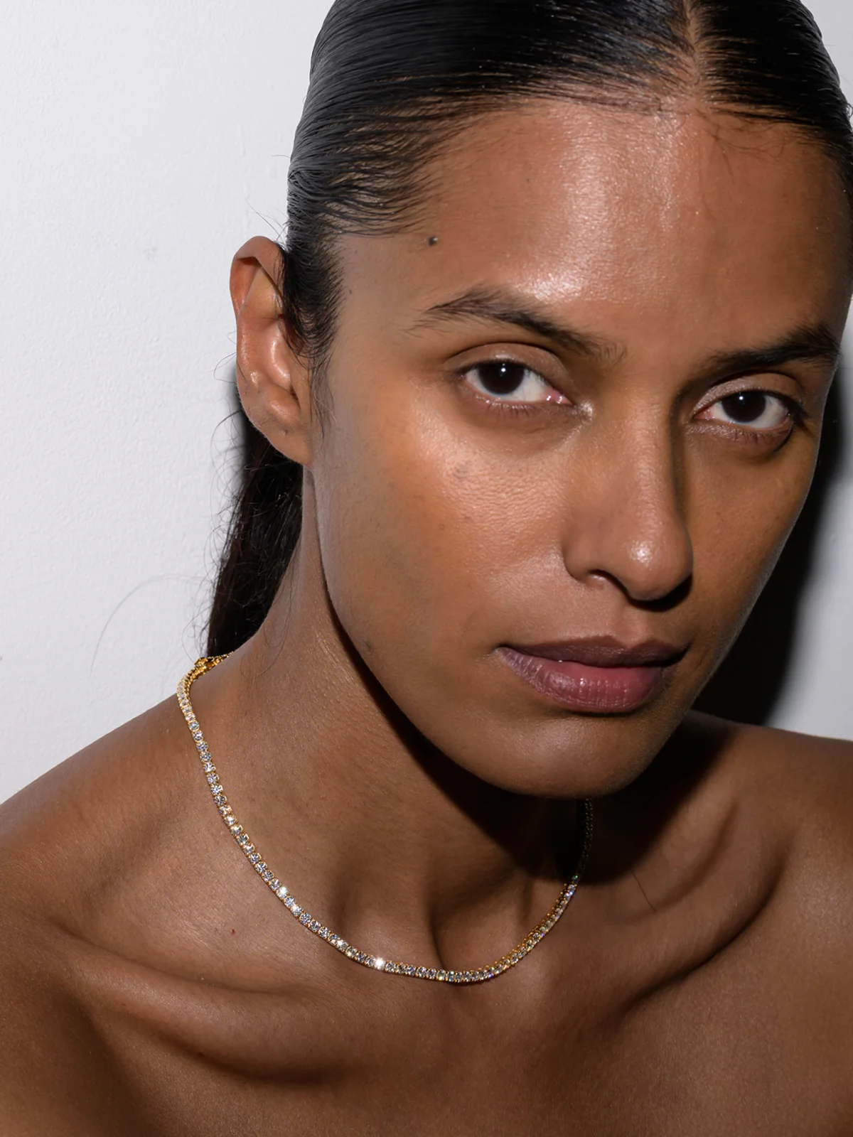 KATE RIVIÈRE NECKLACE IN 3MM MOISSANITE, 18K GOLD VERMEIL - Image 5