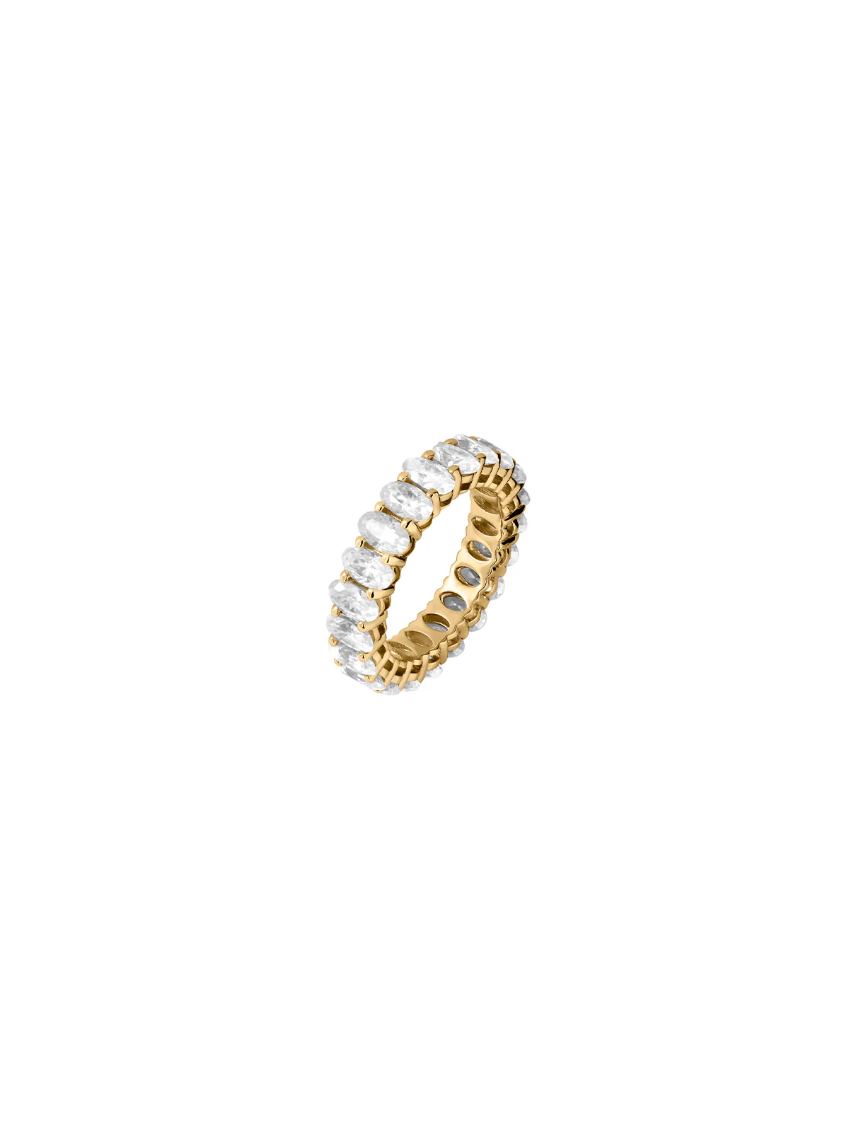 OVAL CUT ETERNITY BAND IN MOISSANITE, 18K GOLD VERMEIL - Image 2