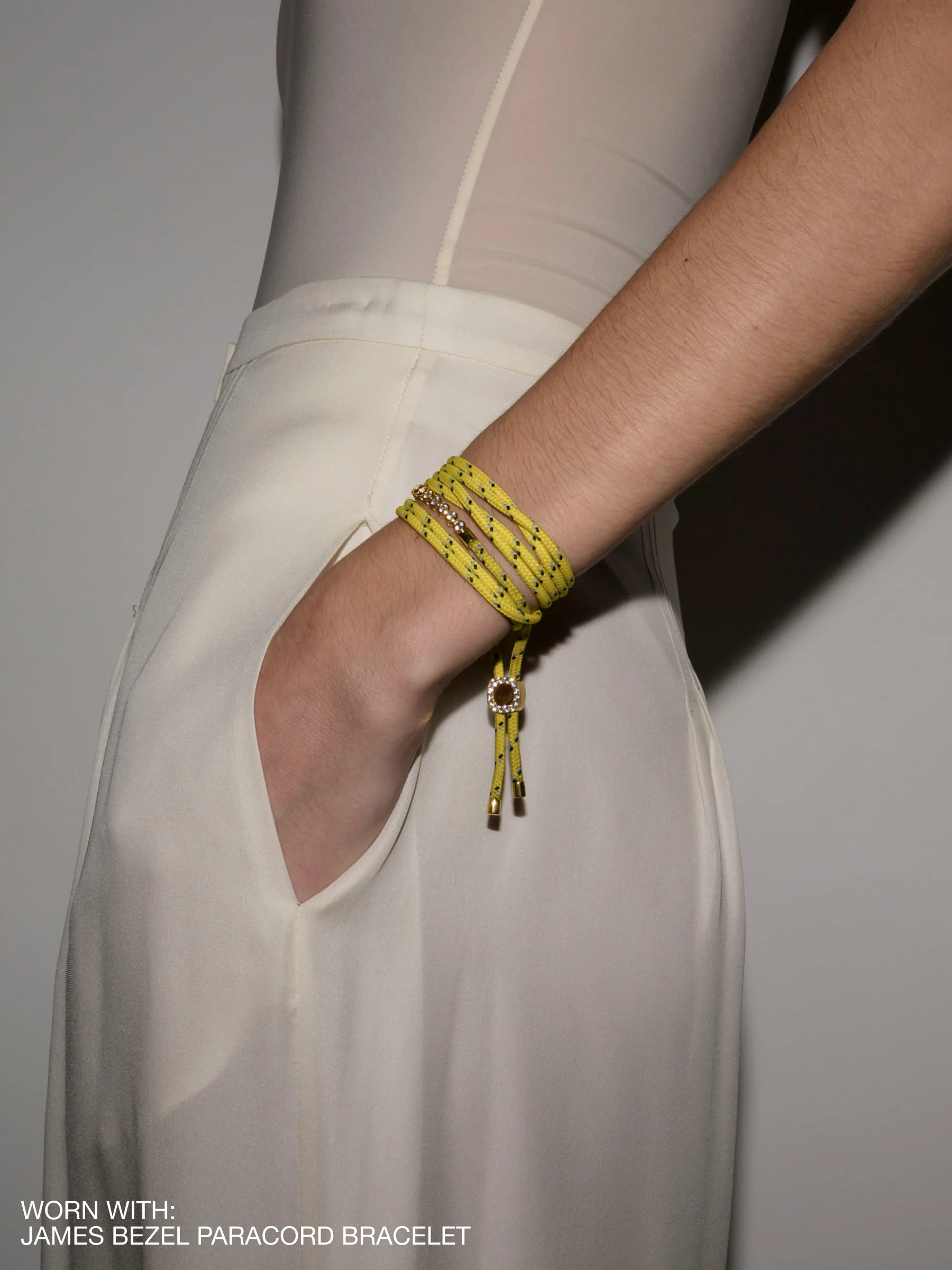 JAUNE PARACORD TIE ANKLET, 18K GOLD VERMEIL - Image 4