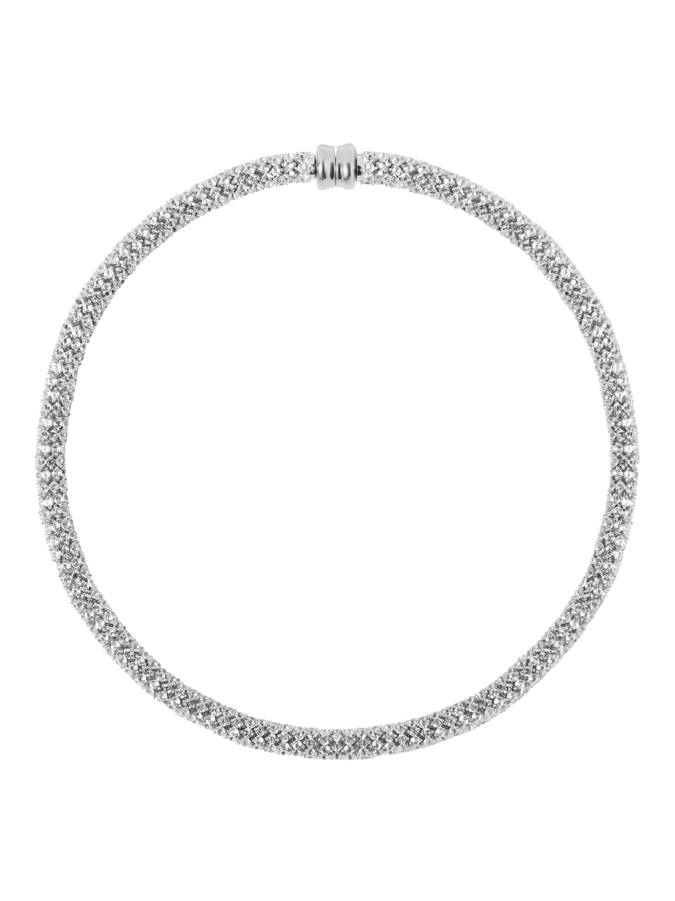 CELESTE NECKLACE IN LAB WHITE SAPPHIRE, STERLING SILVER