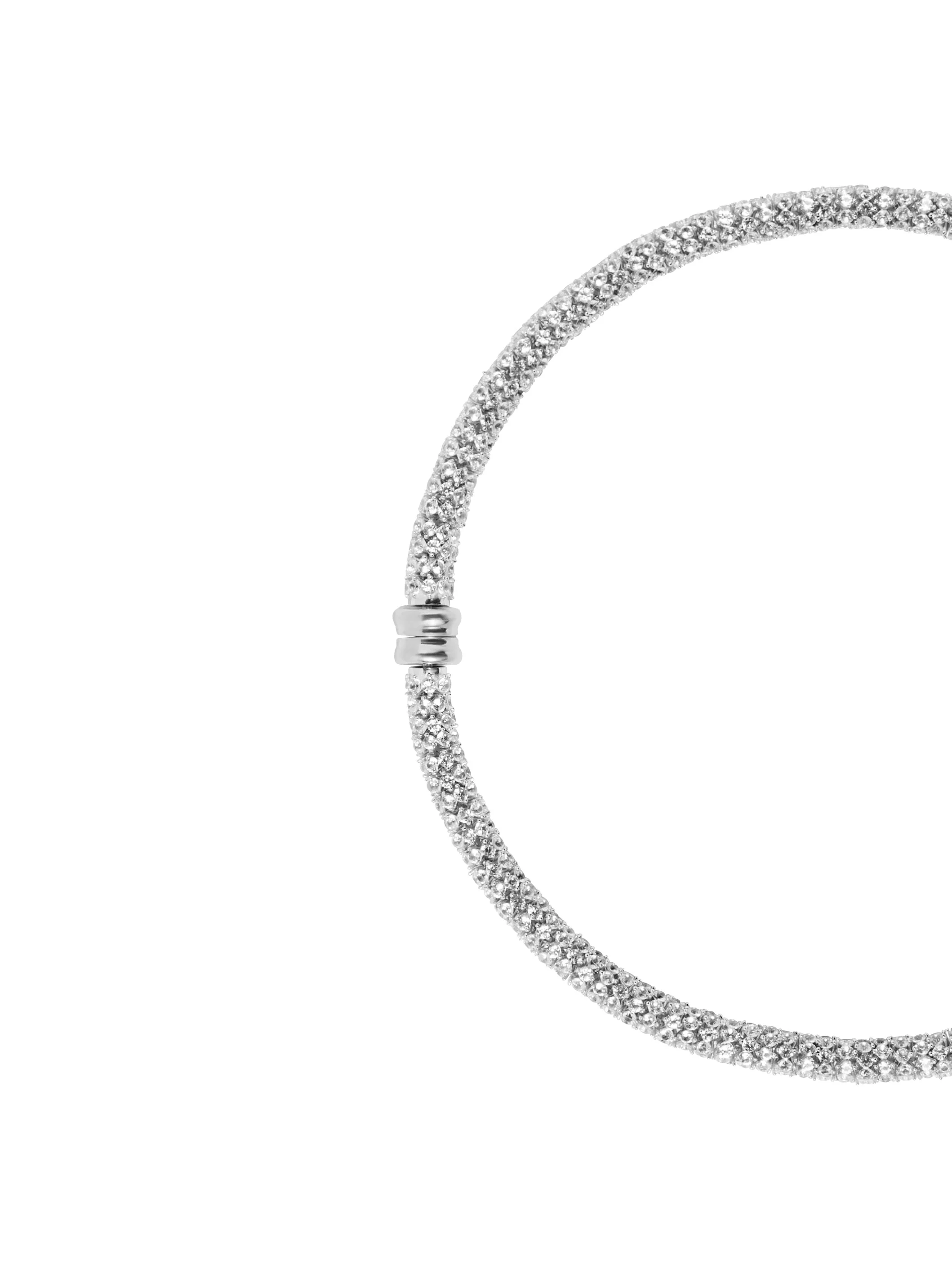 CELESTE NECKLACE IN LAB WHITE SAPPHIRE, STERLING SILVER - Image 2