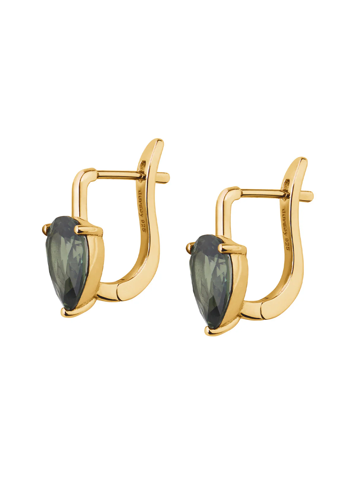 PORTER PEAR-CUT EARRINGS IN LAB MOSS GREEN TOURMALINE, 18K GOLD VERMEIL - Image 2