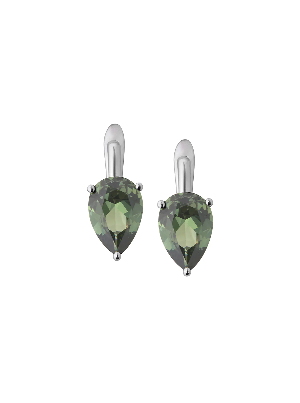 PORTER PEAR-CUT EARRINGS IN LAB MOSS GREEN TOURMALINE, STERLING SILVER