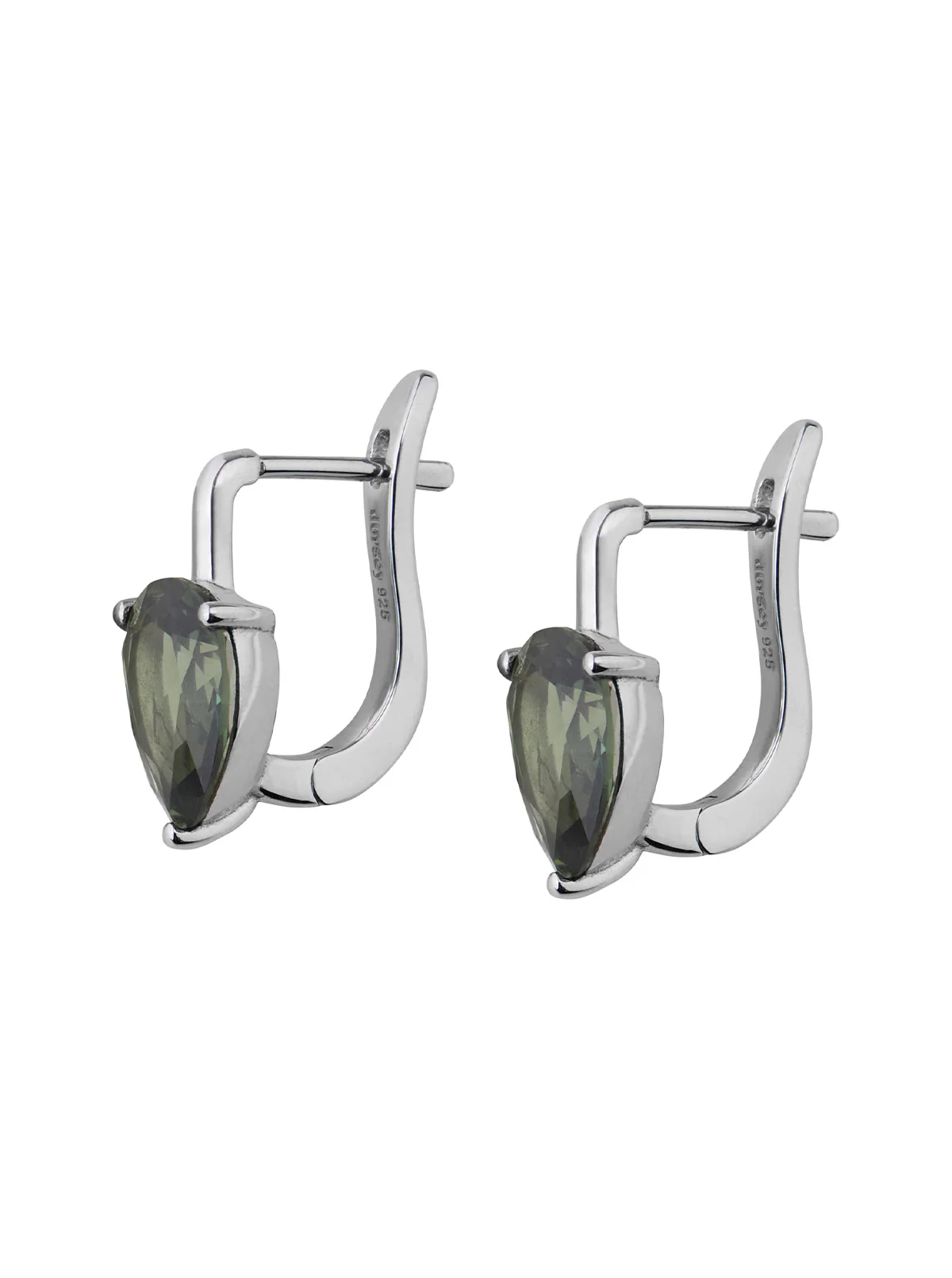 PORTER PEAR-CUT EARRINGS IN LAB MOSS GREEN TOURMALINE, STERLING SILVER - Image 2