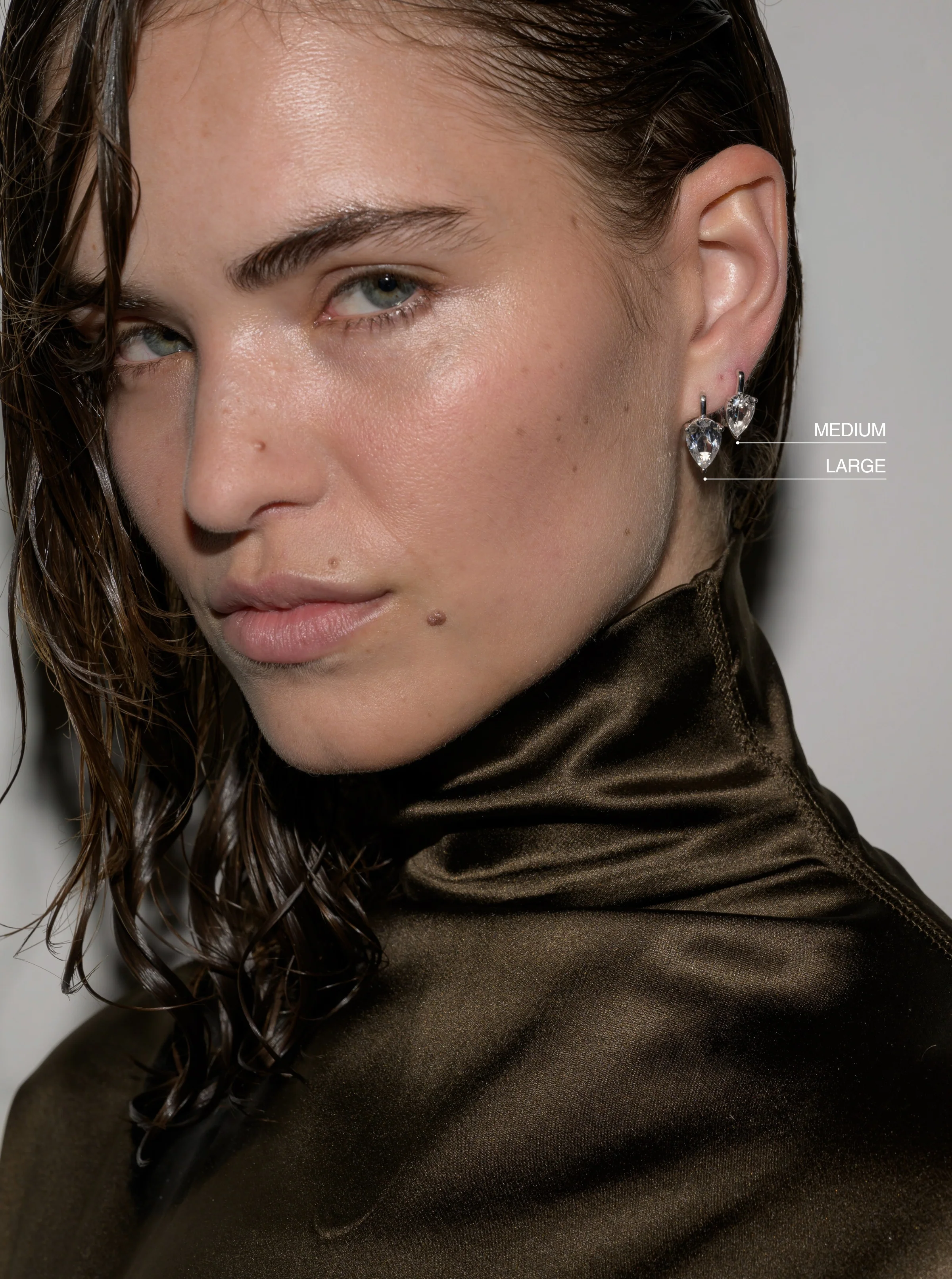 PORTER PEAR-CUT EARRINGS IN LAB WHITE SAPPHIRE, STERLING SILVER - Image 3