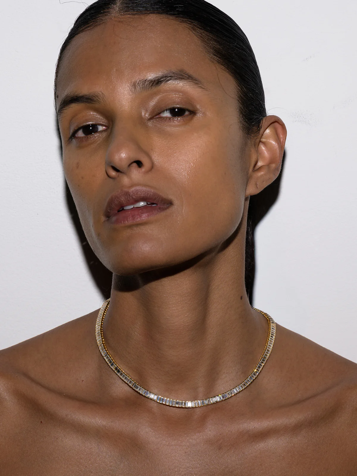 PETITE BESSETTE RIVIÈRE NECKLACE IN MOISSANITE, 18K GOLD VERMEIL - Image 4