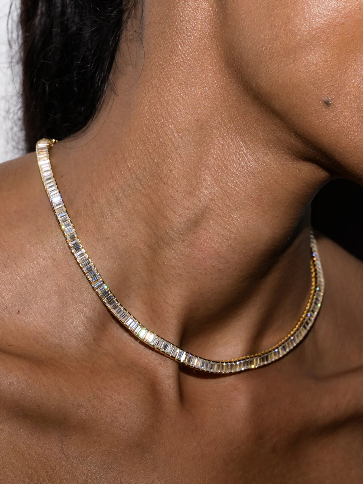 PETITE BESSETTE RIVIÈRE NECKLACE IN MOISSANITE, 18K GOLD VERMEIL - Image 5