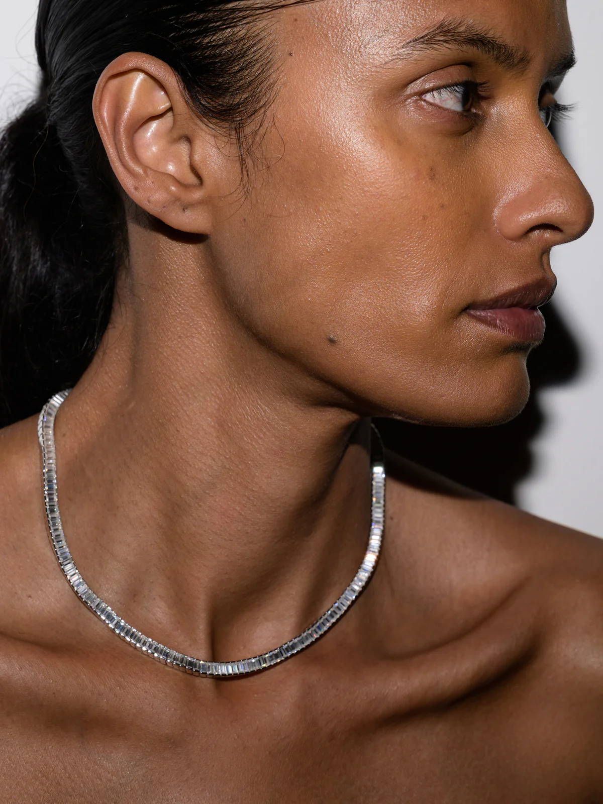 PETITE BESSETTE RIVIÈRE NECKLACE IN MOISSANITE, STERLING SILVER - Image 6