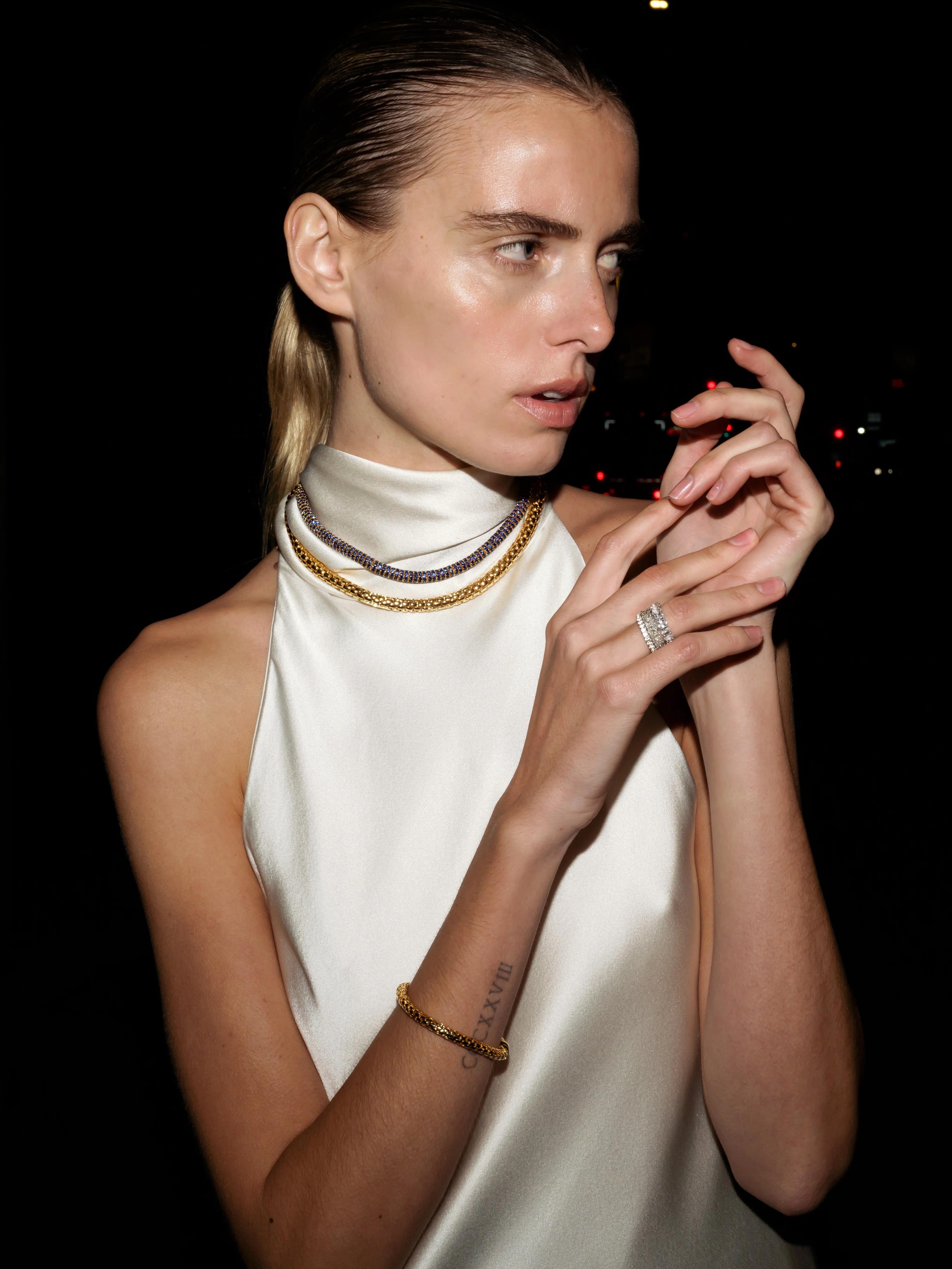 PETITE CASTA BRACELET WITH LAB DIAMOND ACCENT, 18K GOLD VERMEIL - Image 3