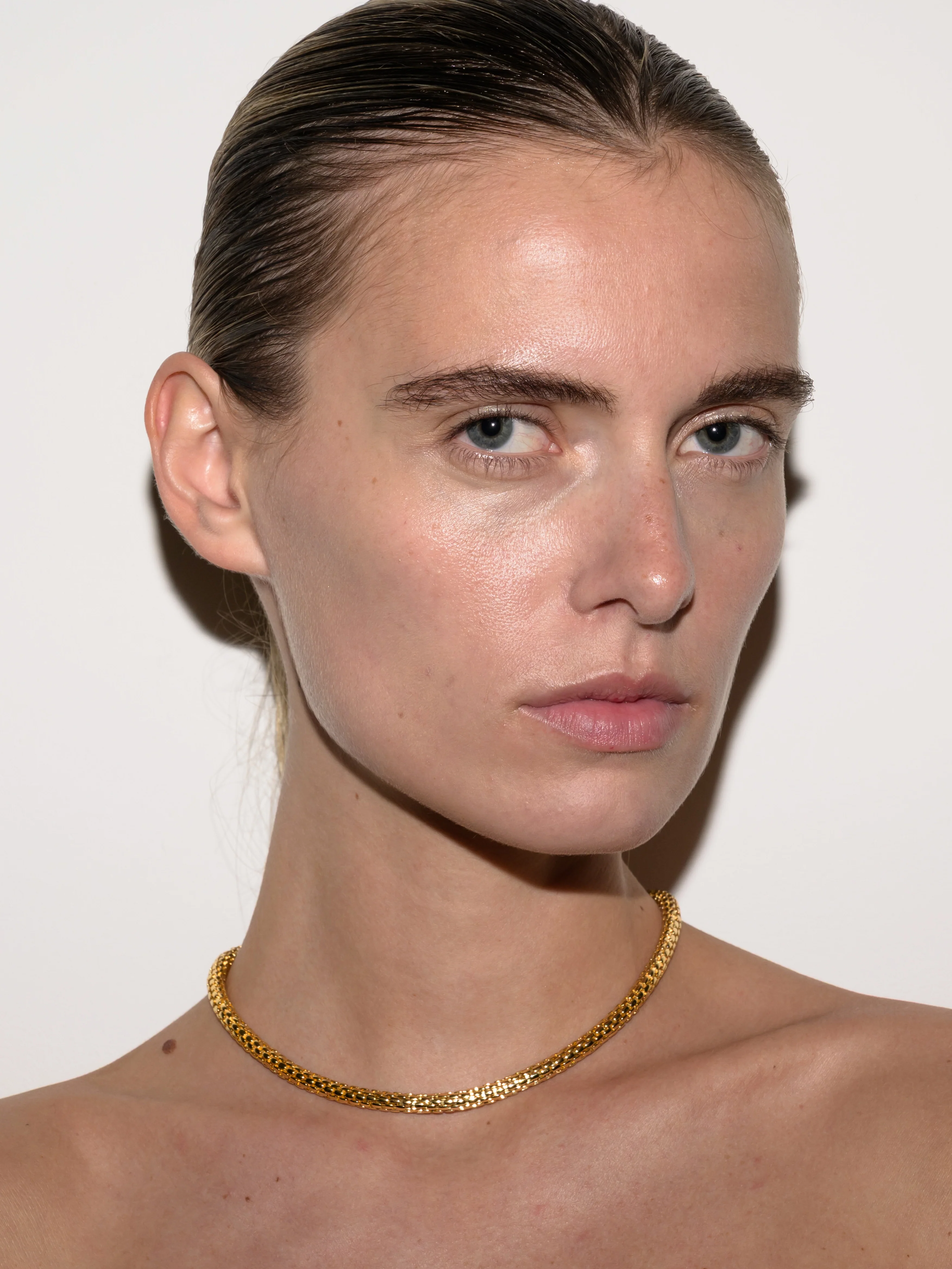 PETITE CASTA NECKLACE WITH LAB DIAMOND ACCENT, 18K GOLD VERMEIL - Image 3