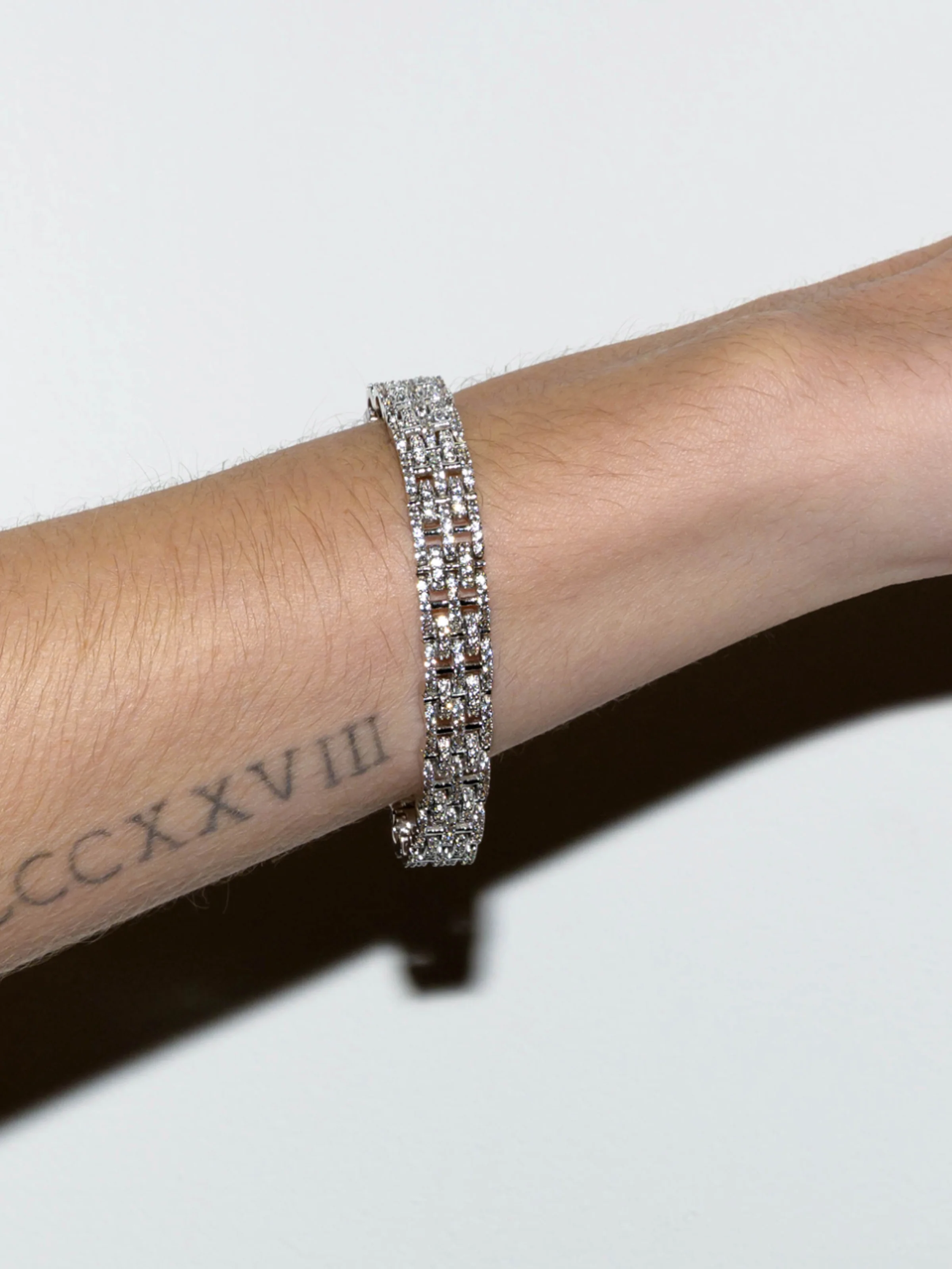 PETITE BENEDETTA BRACELET IN LAB WHITE SAPPHIRE, RHODIUM COATED BRASS - Image 3