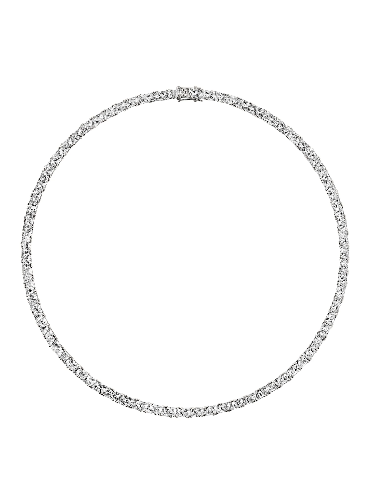 PETITE THEODORA RIVIÈRE NECKLACE IN LAB WHITE SAPPHIRE, STERLING SILVER