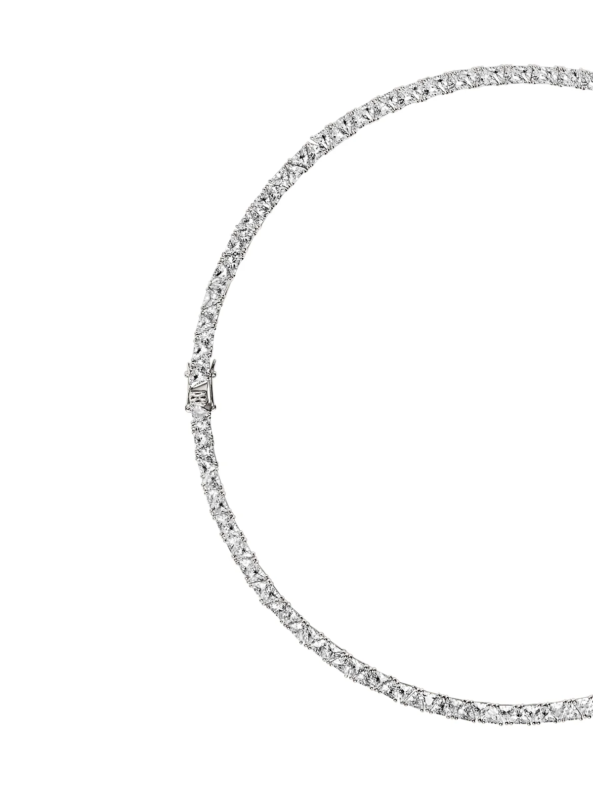 PETITE THEODORA RIVIÈRE NECKLACE IN LAB WHITE SAPPHIRE, STERLING SILVER - Image 2