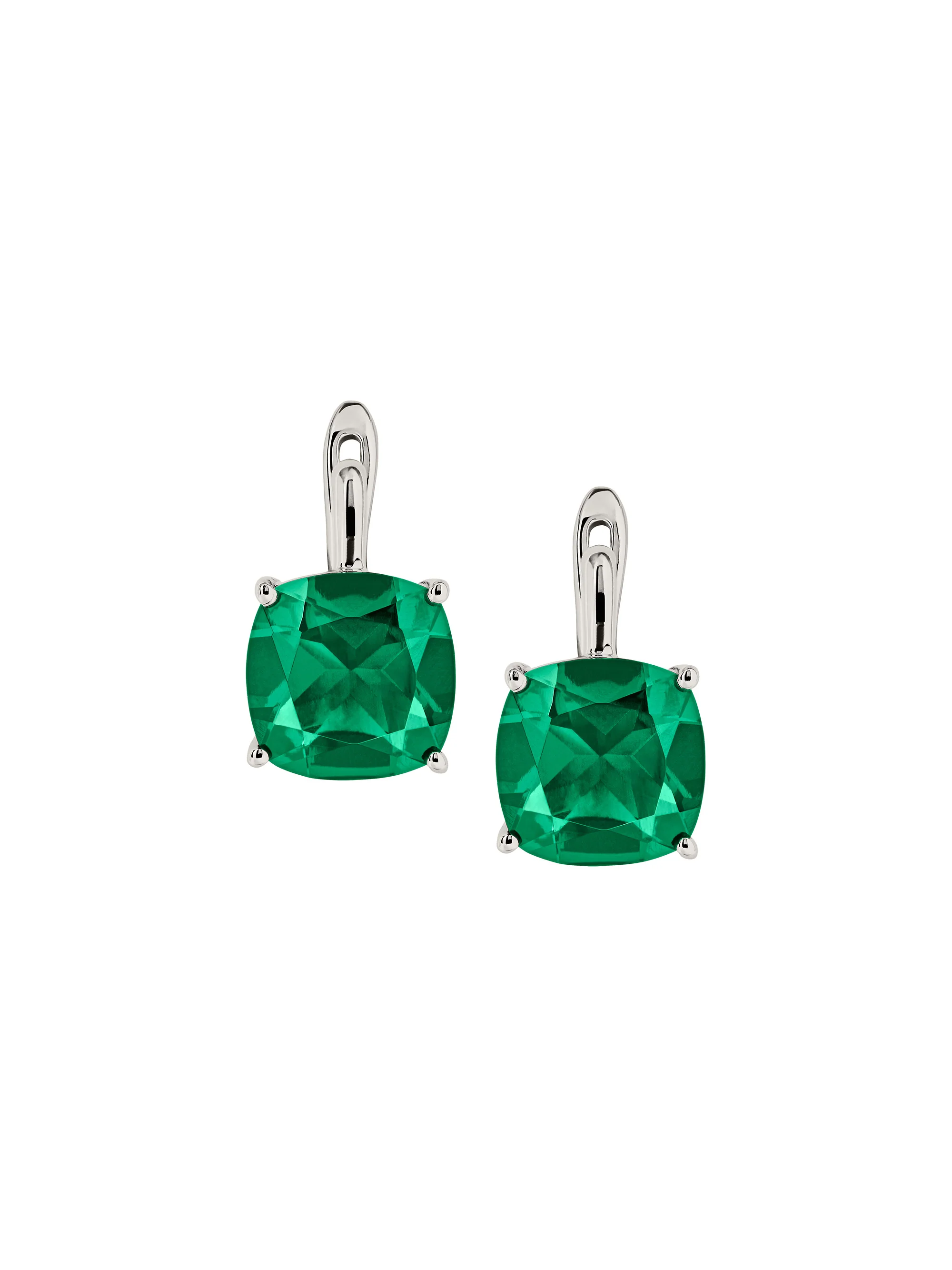 PORTER CUSHION-CUT EARRINGS IN LAB EMERALD, STERLING SILVER