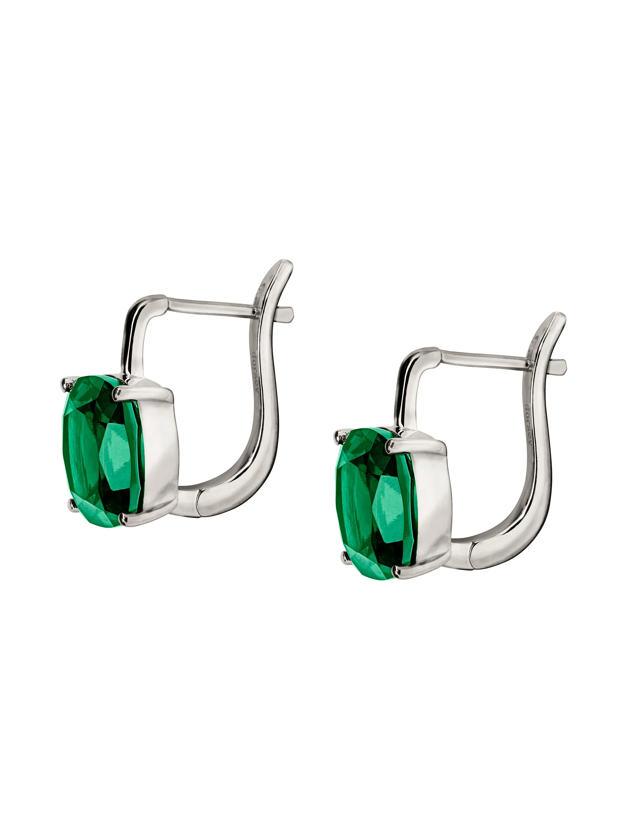 PORTER CUSHION-CUT EARRINGS IN LAB EMERALD, STERLING SILVER - Image 2