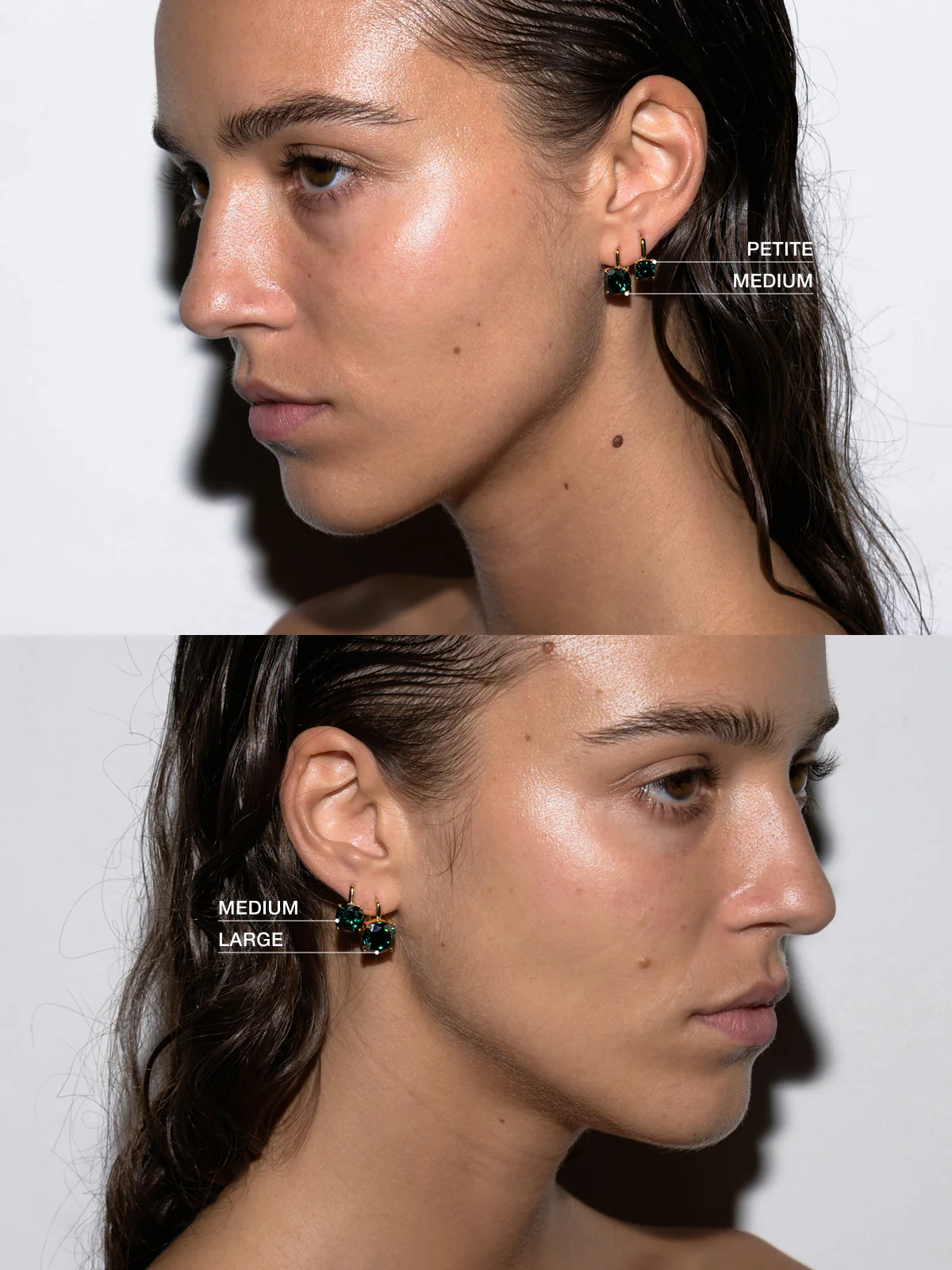PORTER CUSHION-CUT EARRINGS IN LAB EMERALD, STERLING SILVER - Image 3