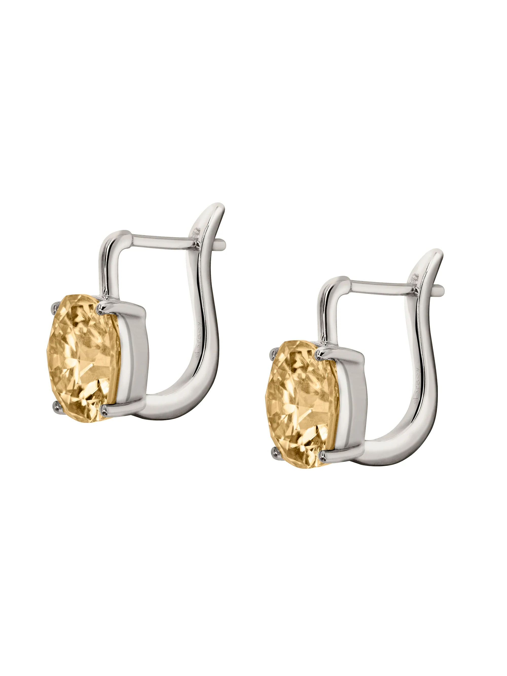 PORTER CUSHION-CUT EARRINGS IN HONEY MOISSANITE, STERLING SILVER - Image 2